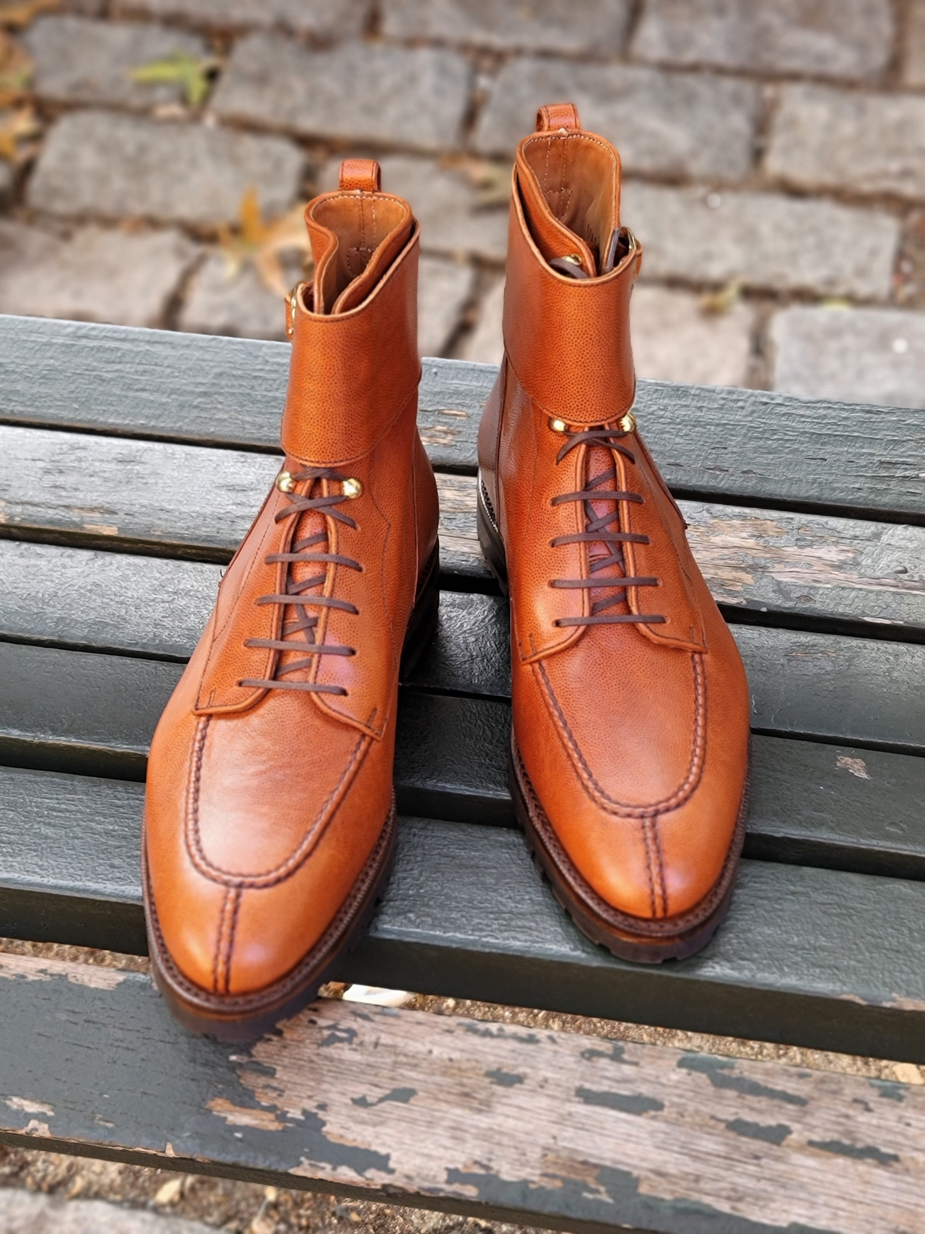 Colville MTO Cognac Pin Grain TMG Last Commando Sole - Google SEO Result: Colville - Cognac Pin Grain Leather - Made to Order - 