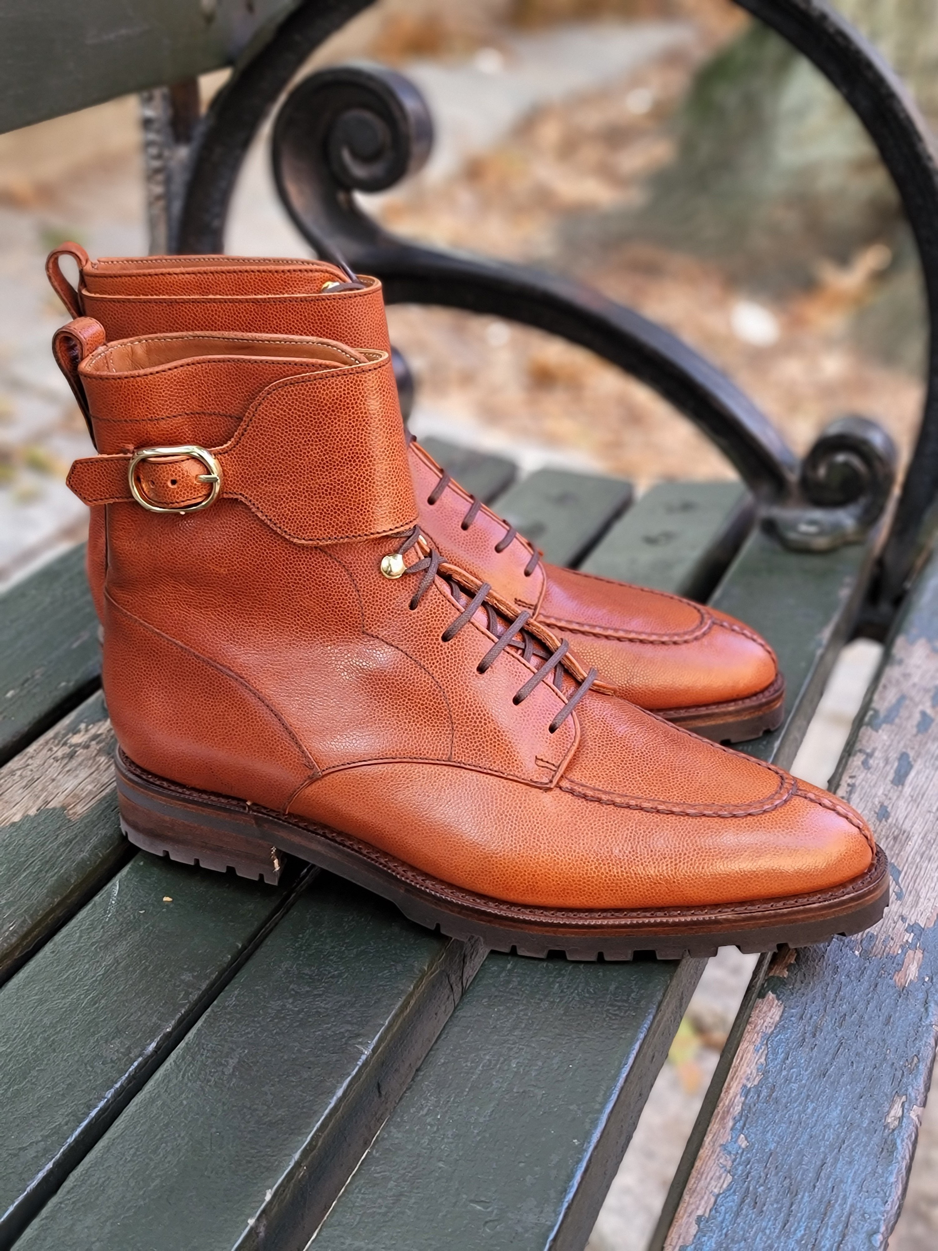 Colville MTO Cognac Pin Grain TMG Last Commando Sole - Google SEO Result: Colville - Cognac Pin Grain Leather - Made to Order - 