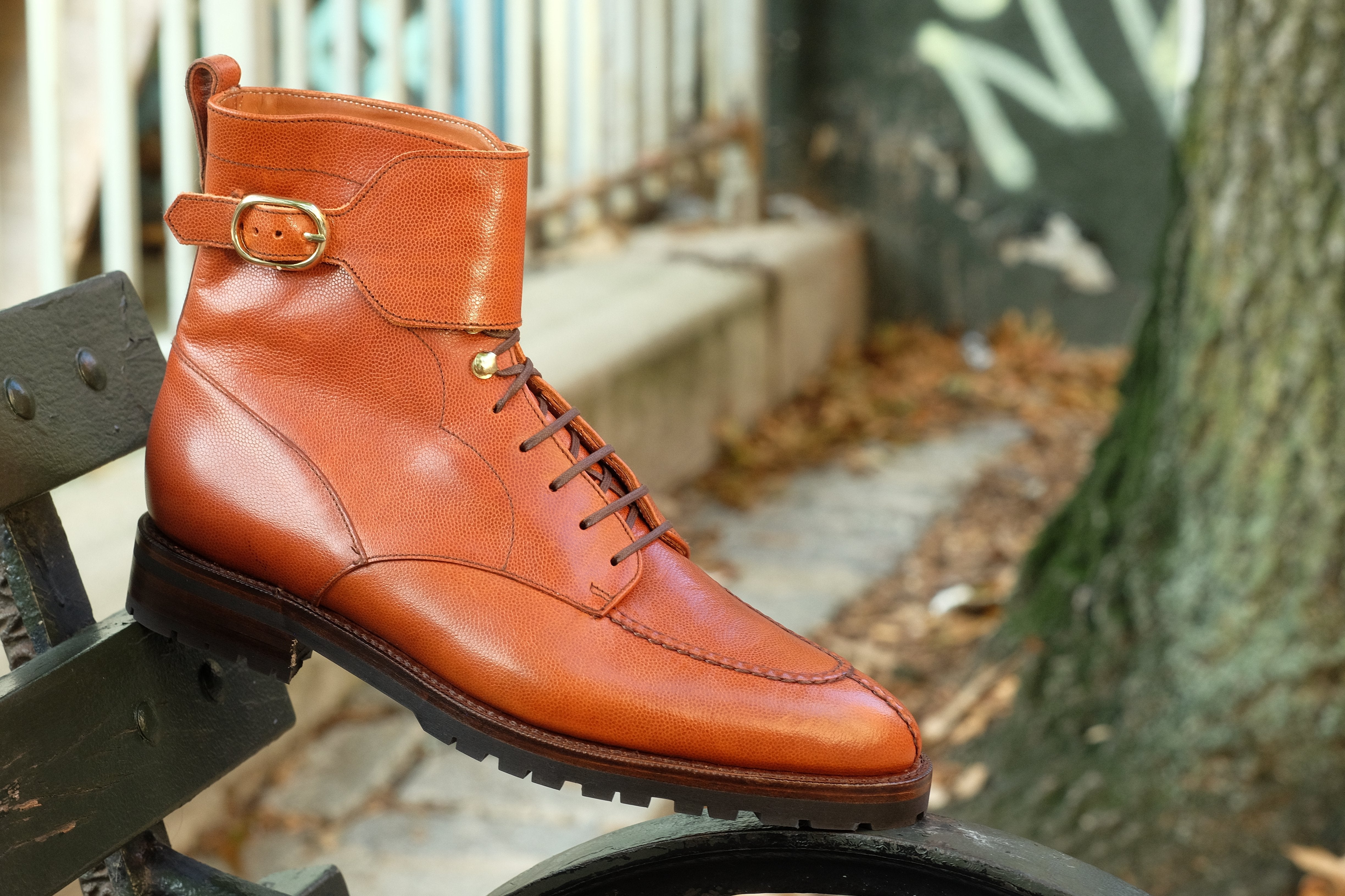 Colville MTO Cognac Pin Grain TMG Last Commando Sole - Google SEO Result: Colville - Cognac Pin Grain Leather - Made to Order - 