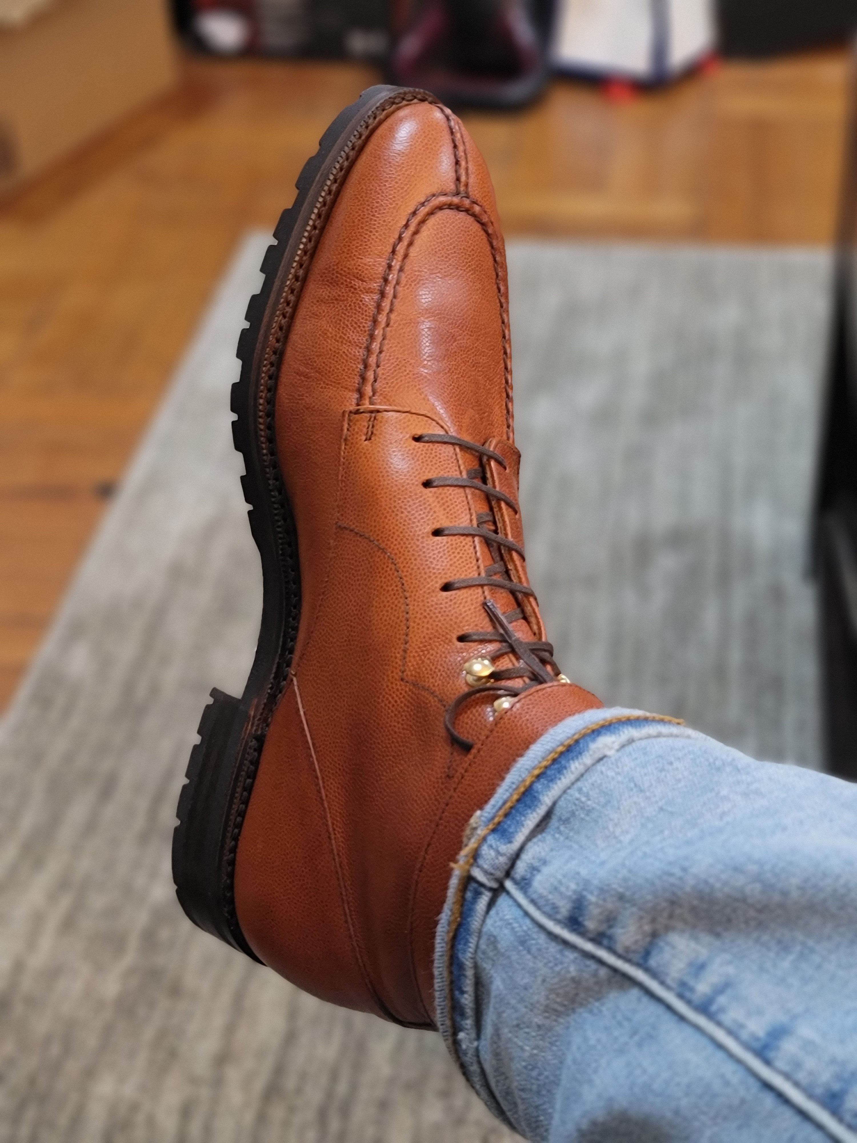 Colville MTO Cognac Pin Grain TMG Last Commando Sole - Google SEO Result: Colville - Cognac Pin Grain Leather - Made to Order - 