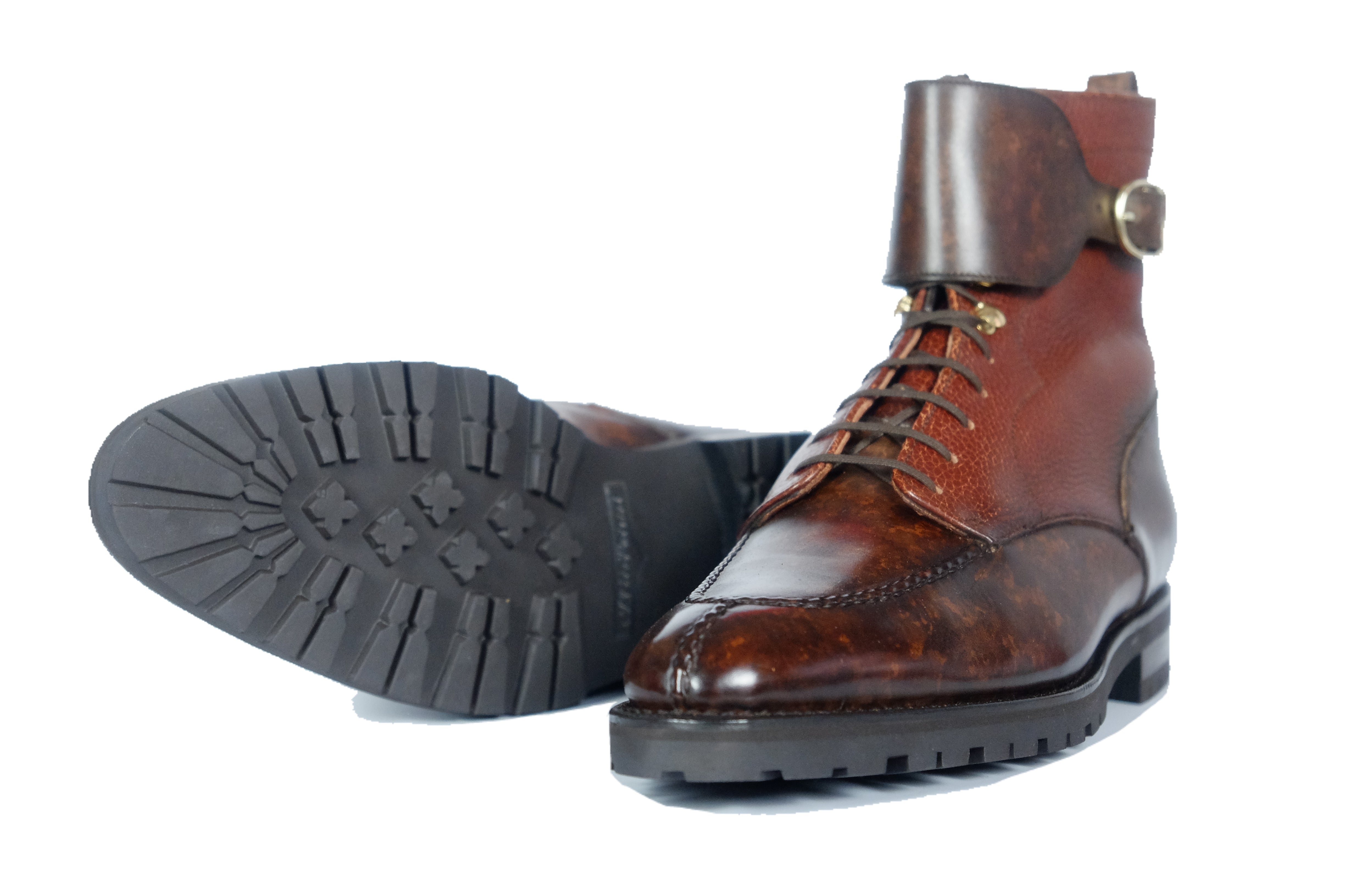 Colville MTO Dark Brown Marble Patina Chestnut Soft Hatch Grain TMG Last Commando Sole