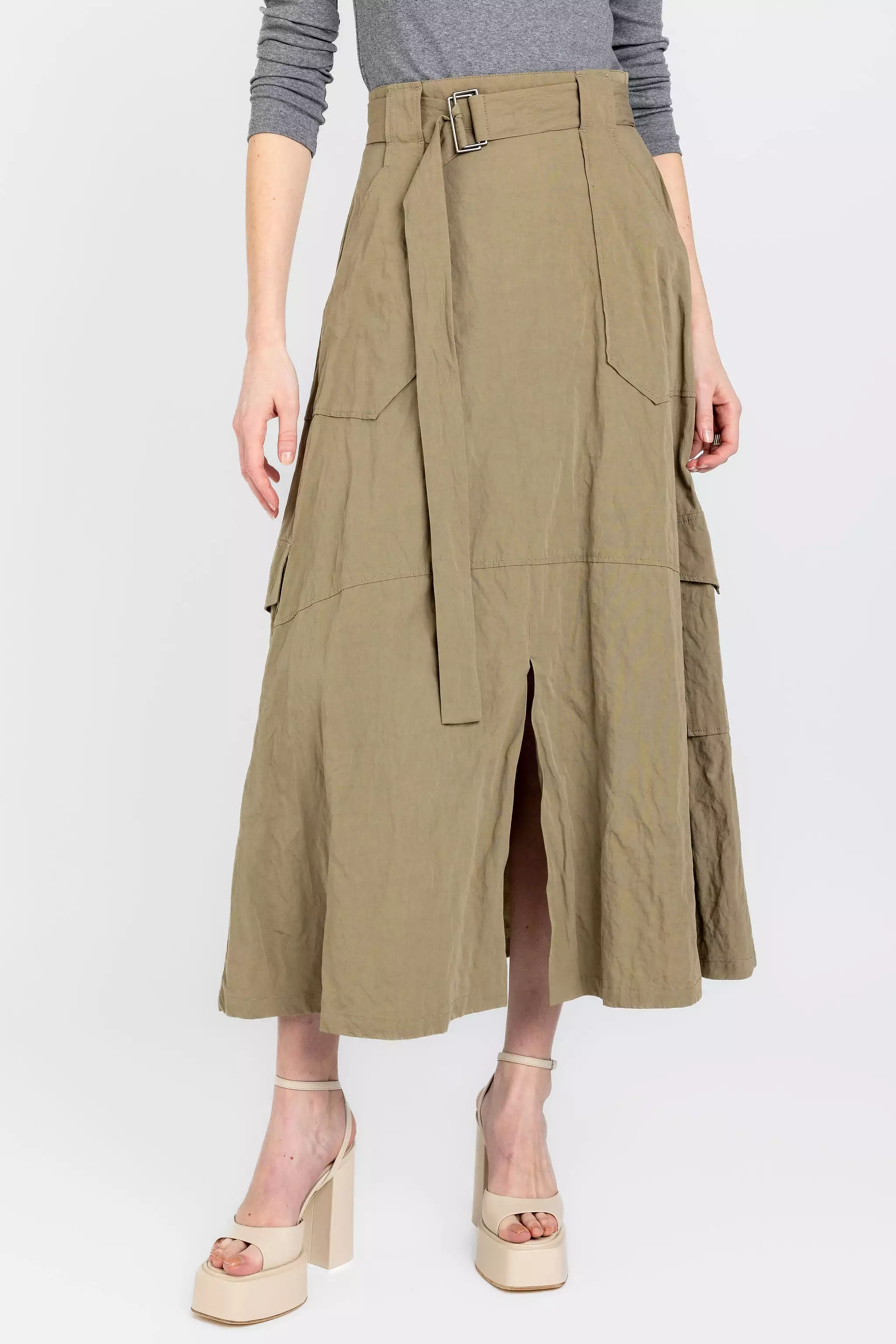 Cotton Cargo Skirt - Fango