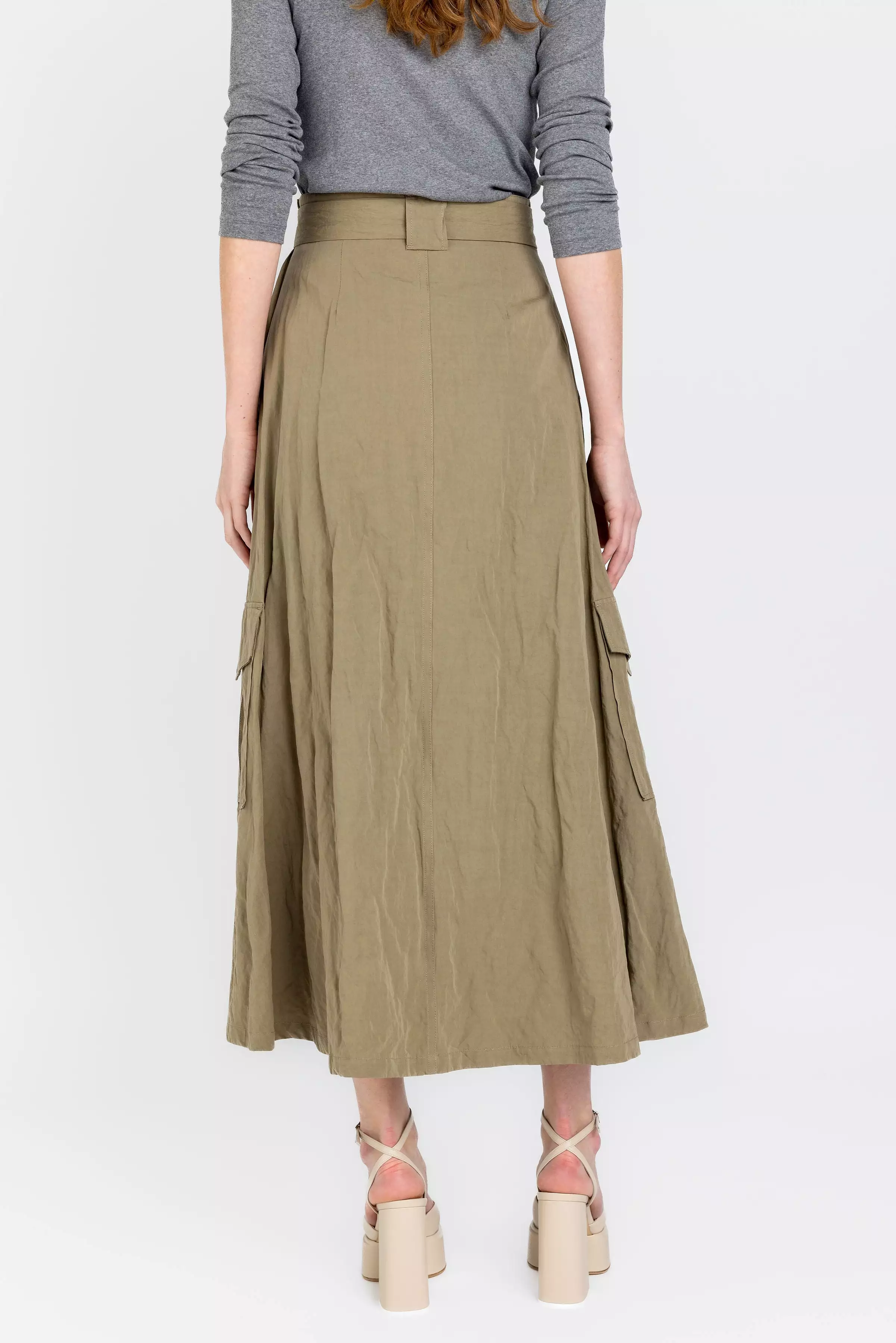 Cotton Cargo Skirt - Fango