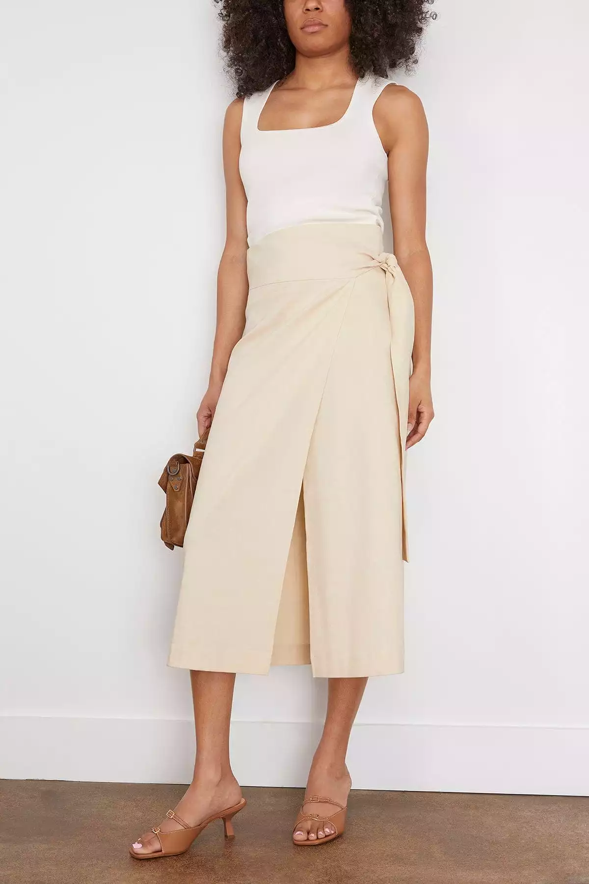 Cream Wrap Skirt