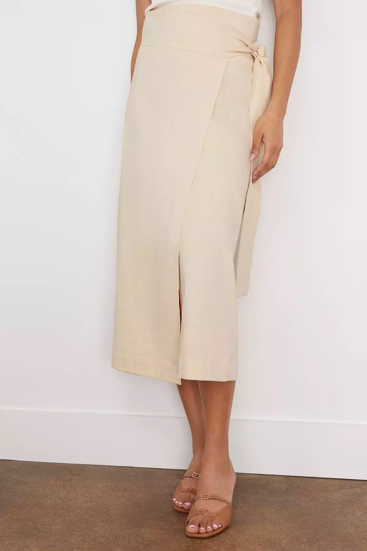 Cream Wrap Skirt