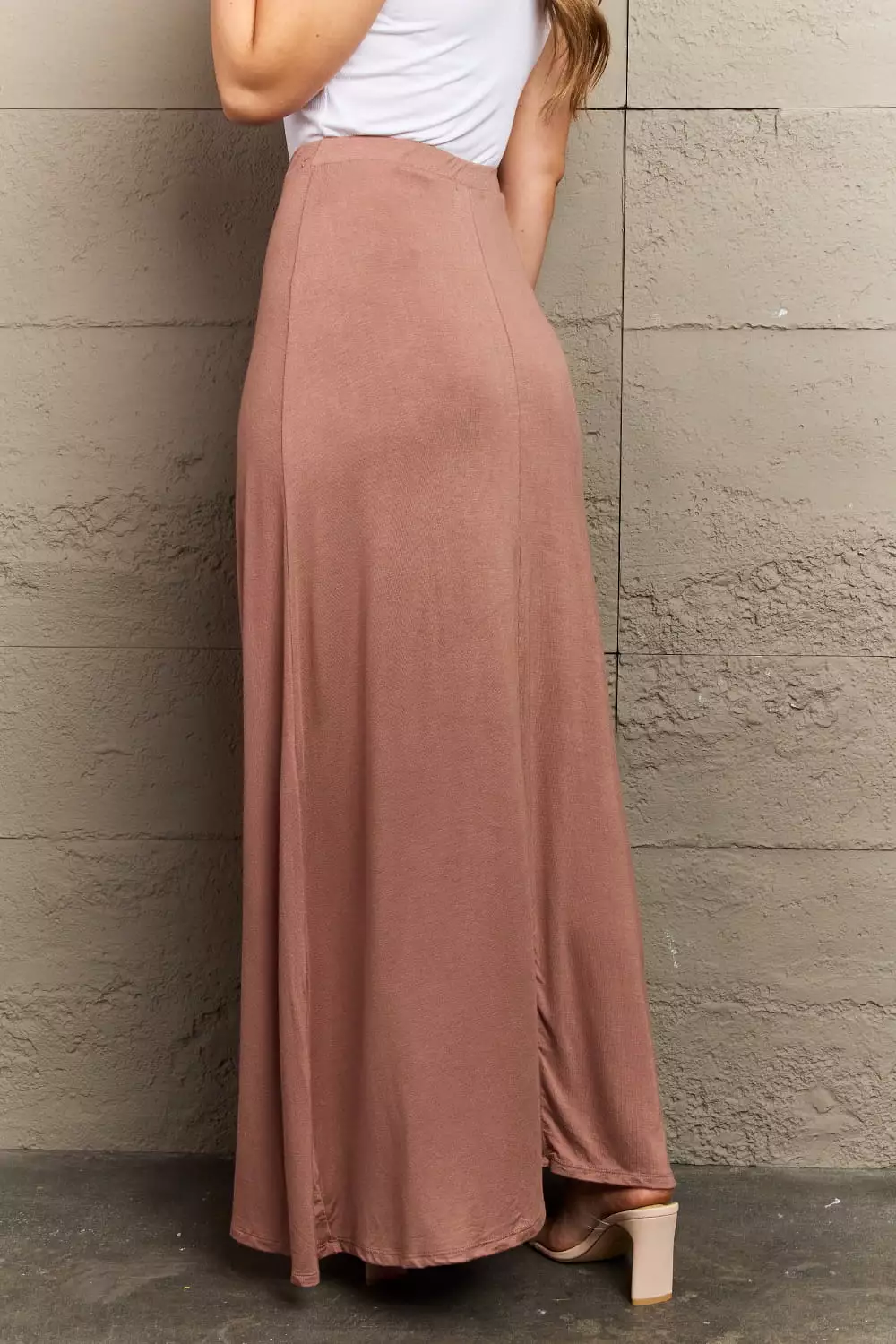 Culture Code Full Size Flare Maxi Skirt Chocolate