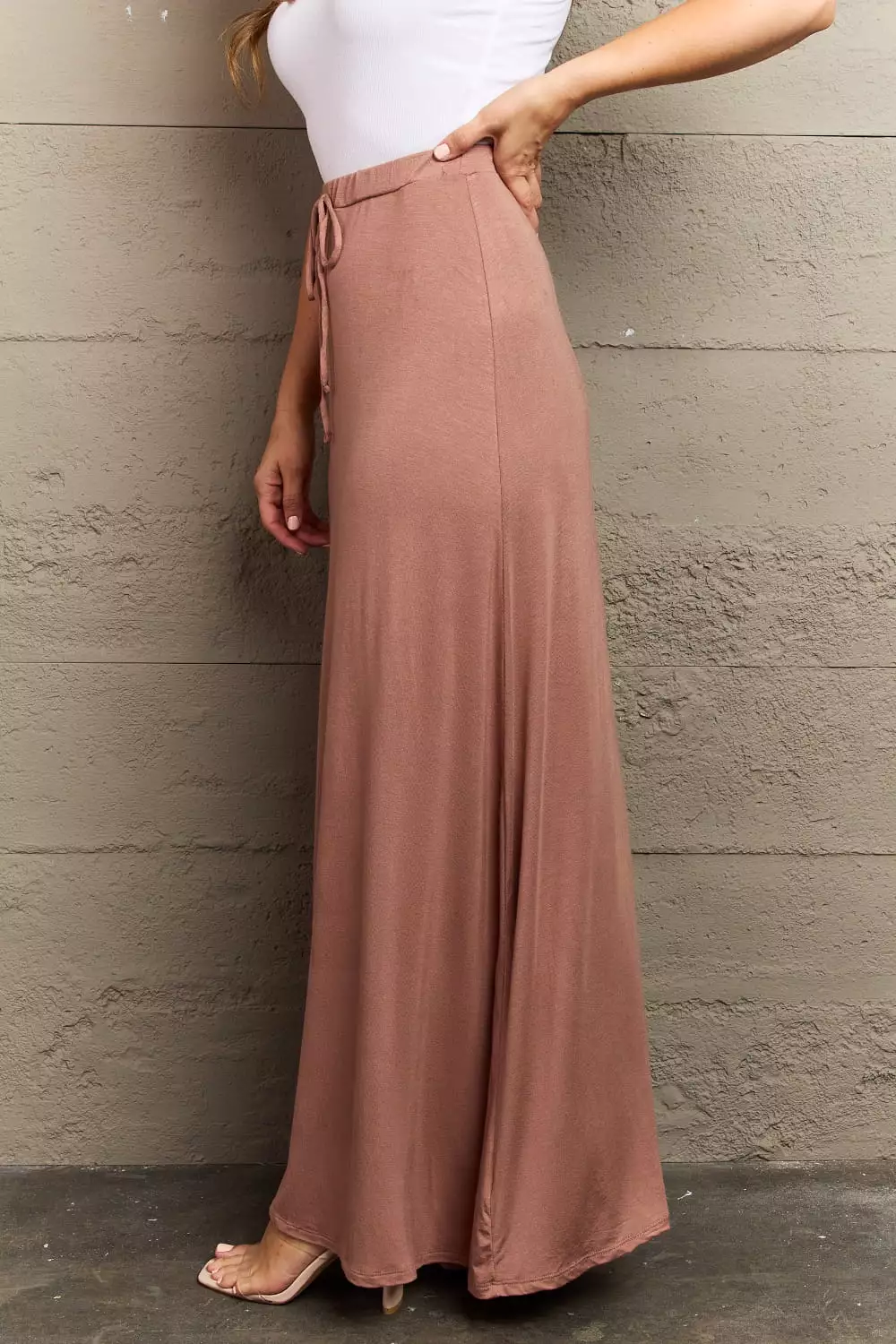 Culture Code Full Size Flare Maxi Skirt Chocolate