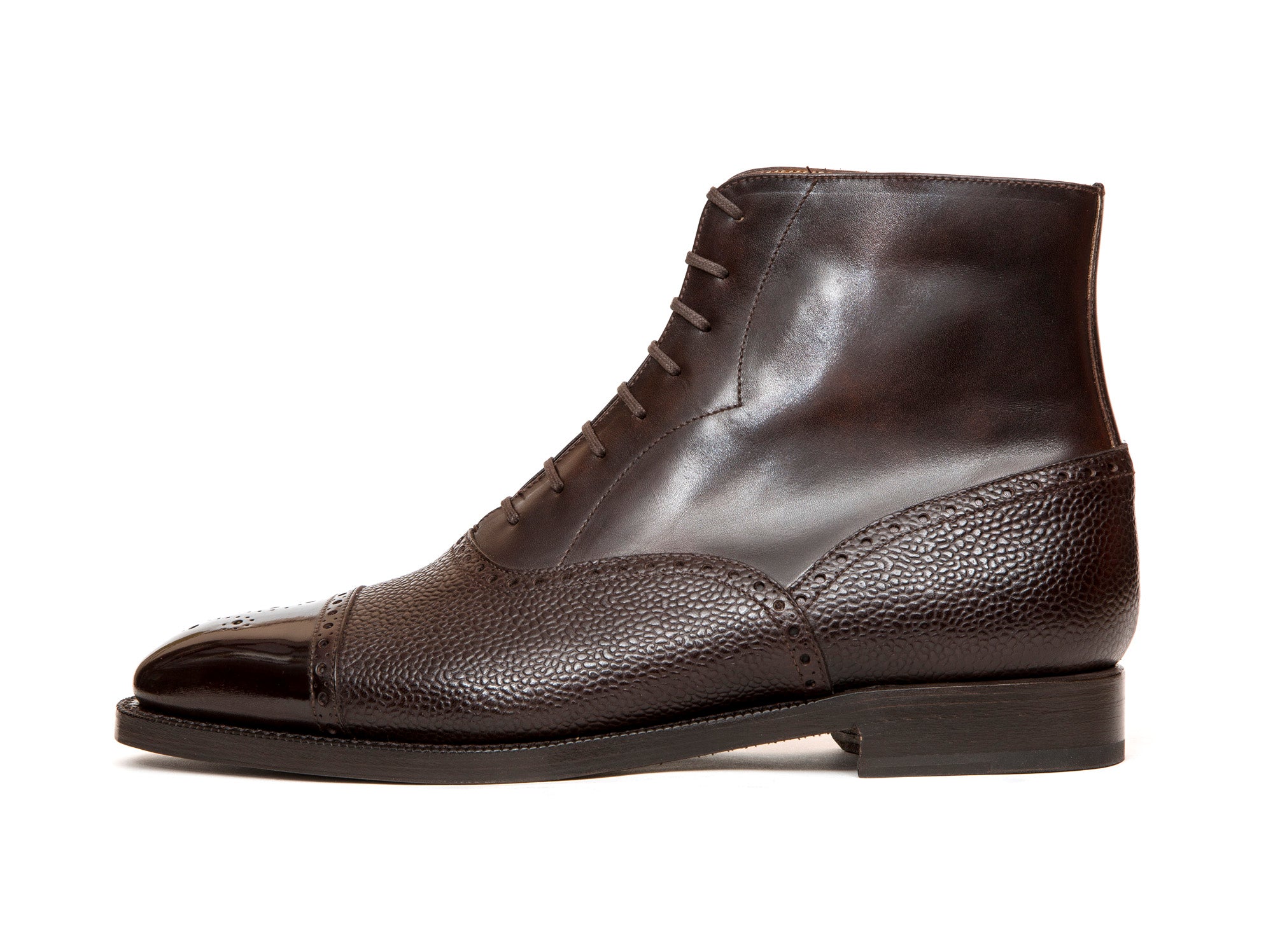 David Dark Brown Museum Calf Dark Brown Scotch Grain Calf LPB Last Double Leather Sole