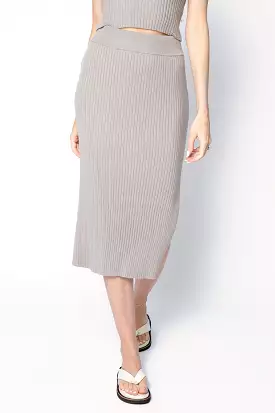 Debs Fog Grey Fitted Skirt