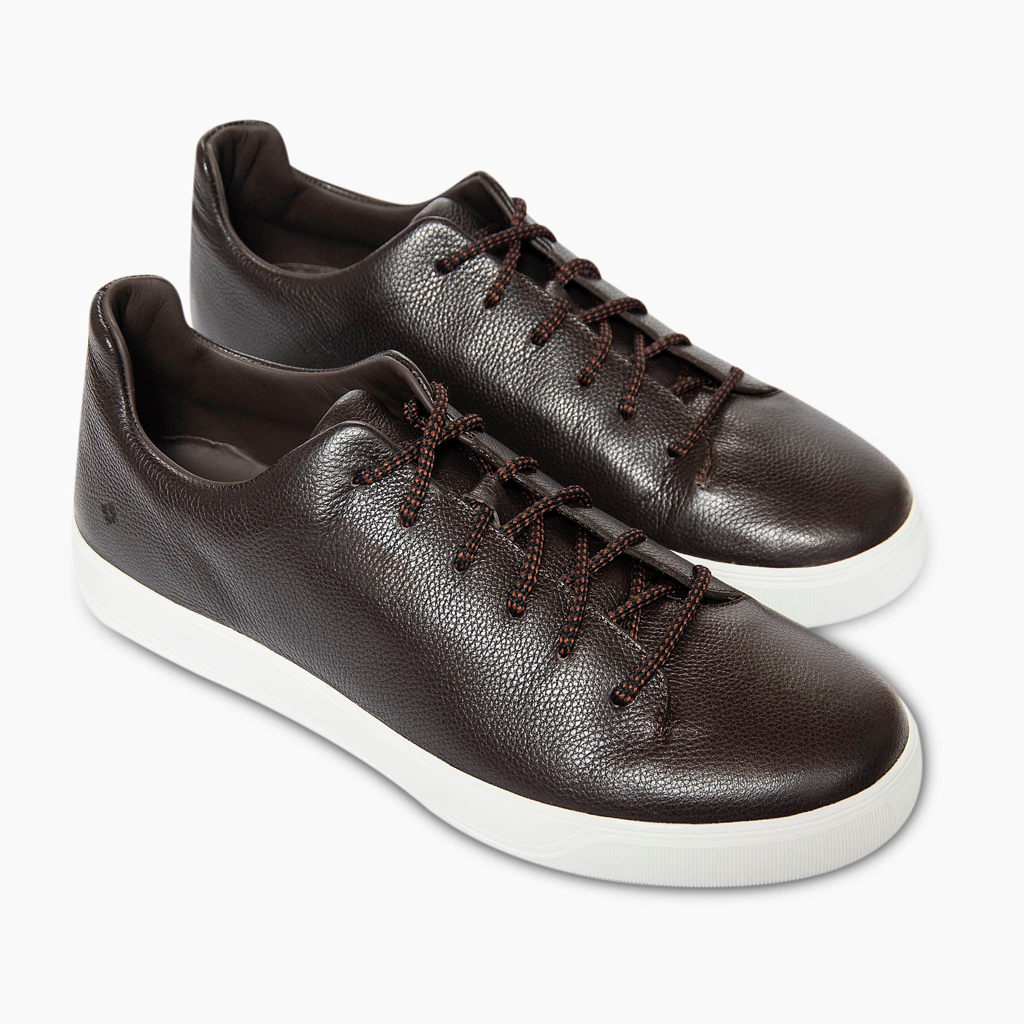 Dermot calfskin leather sneaker - testa di moro