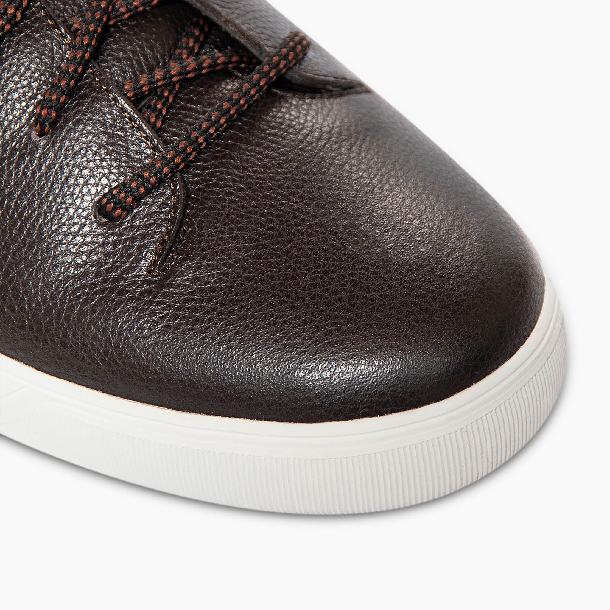 Dermot calfskin leather sneaker - testa di moro