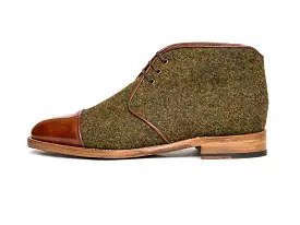 Des Moines - MTO - Mustard Tweed / Gold Museum Calf - TMG Last - Natural Single Leather Sole - Buy now.