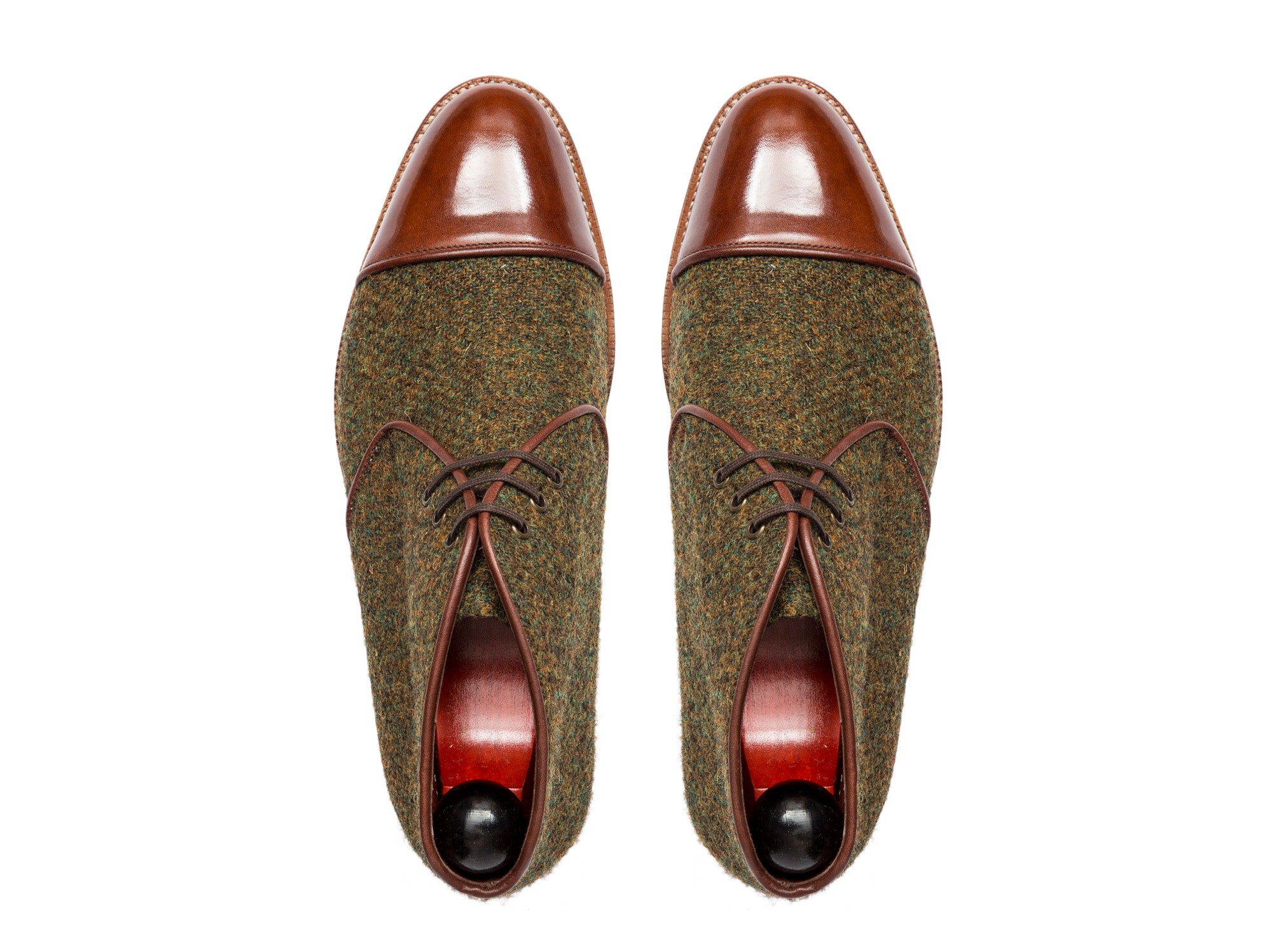 Des Moines - MTO - Mustard Tweed / Gold Museum Calf - TMG Last - Natural Single Leather Sole - Buy now.