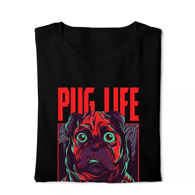 Digital Graphics Pug Life T-shirt Black