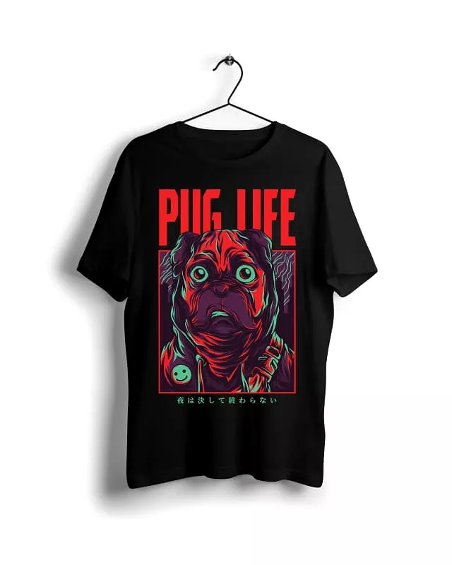 Digital Graphics Pug Life T-shirt Black