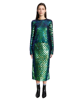 Dolores Blue Sequin Skirt - Shop Now