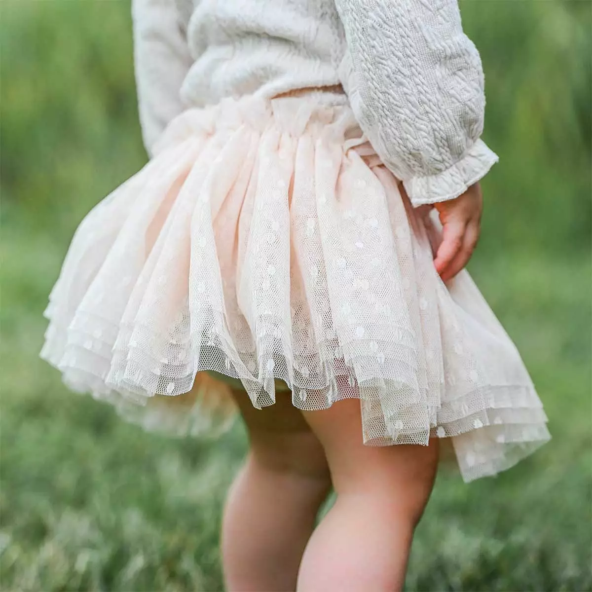 Dotted Mesh Frill Tutu Skirt - Natural, perfect for babies!