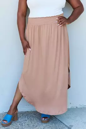 Doublju Princess High Waist Maxi Skirt in Tan