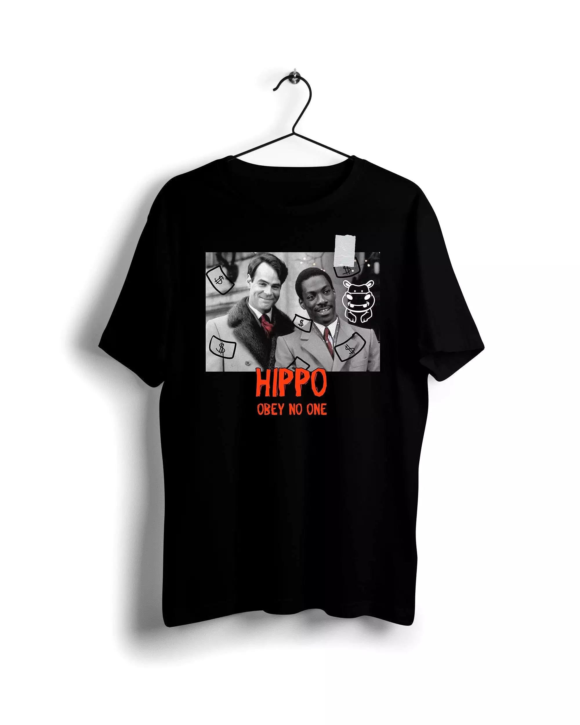 Eddie Murphy Hippo Retro T-shirt - Black