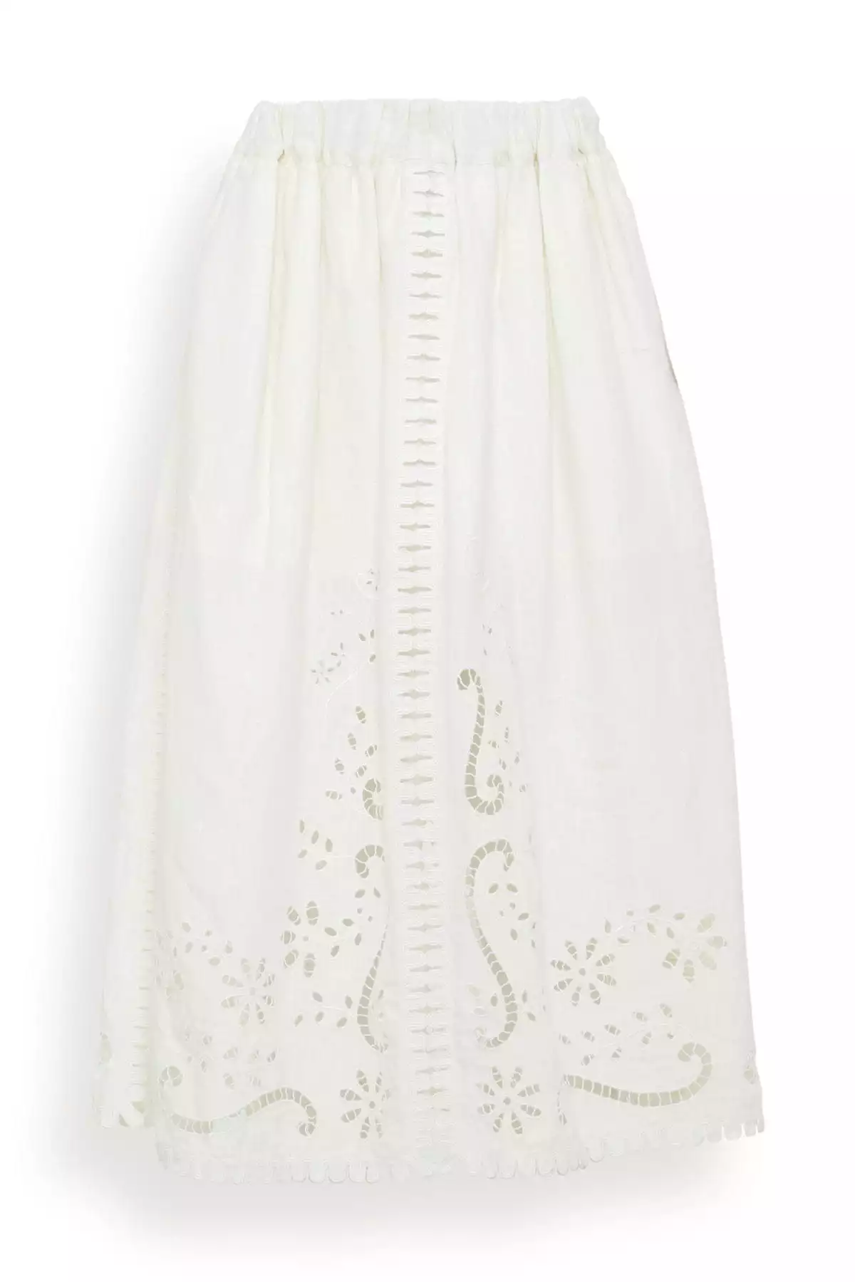 Embroidered White Skirt