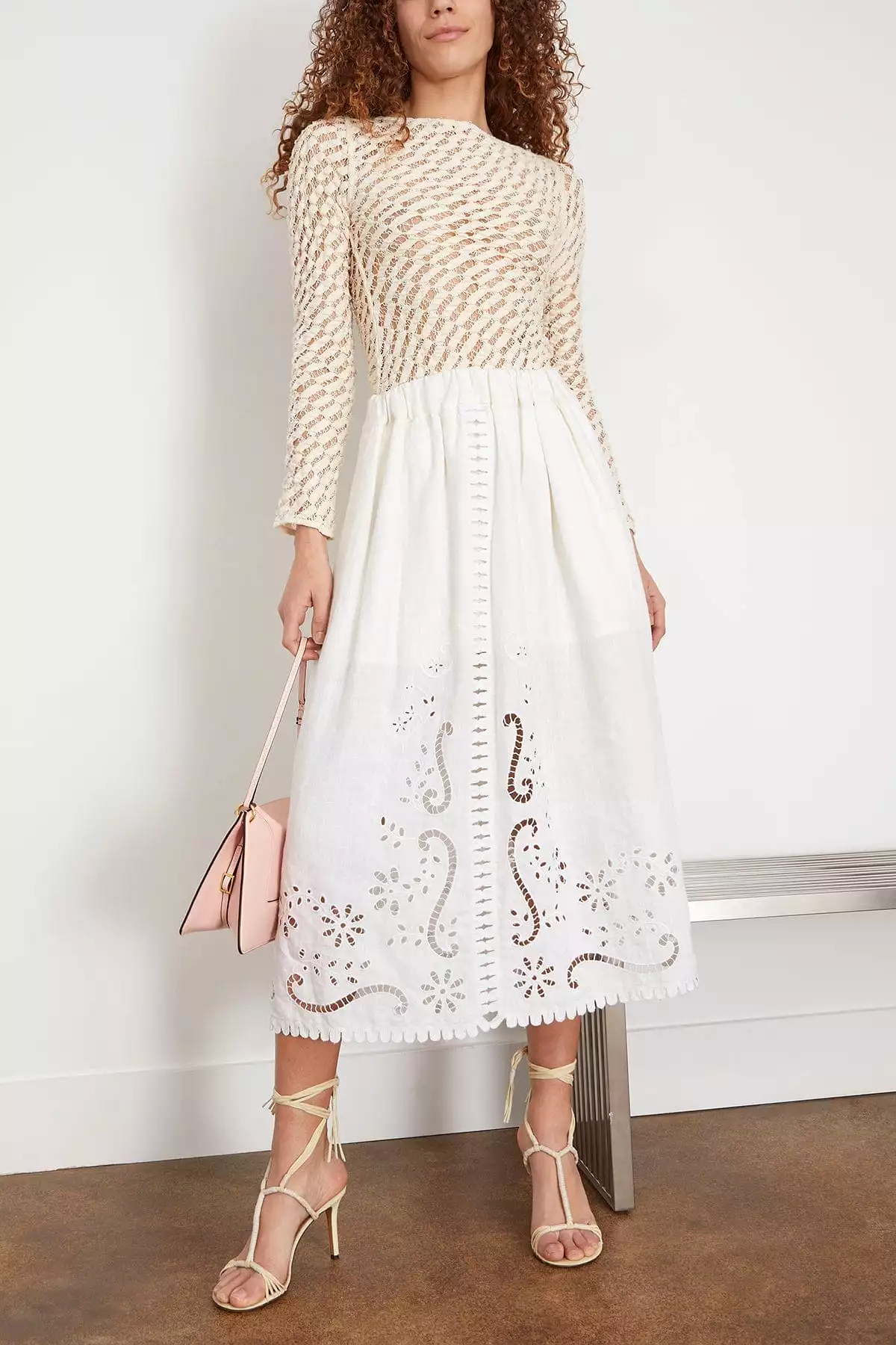 Embroidered White Skirt