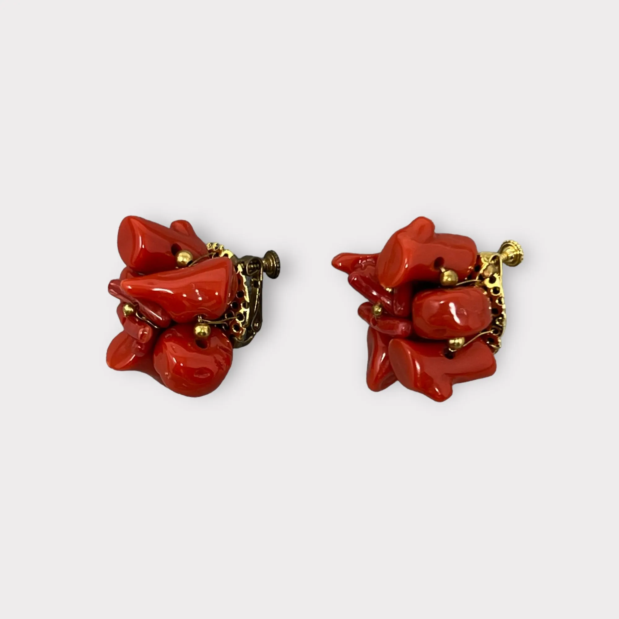 Faux Coral Earrings