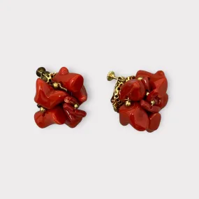 Faux Coral Earrings