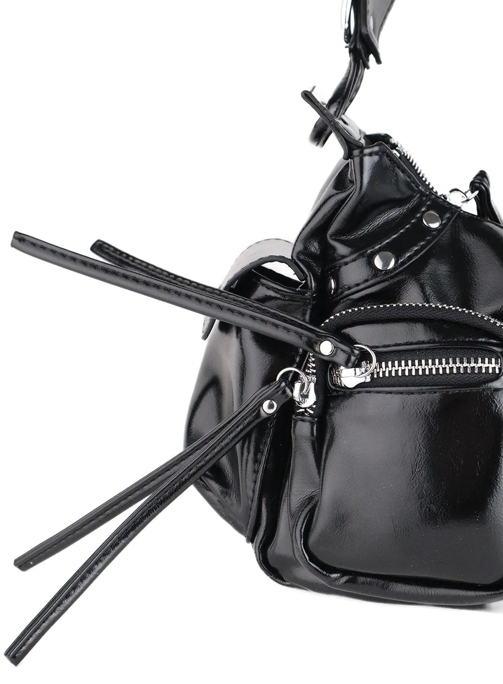 Faux Leather Pocket Shoulder Bag - CM408