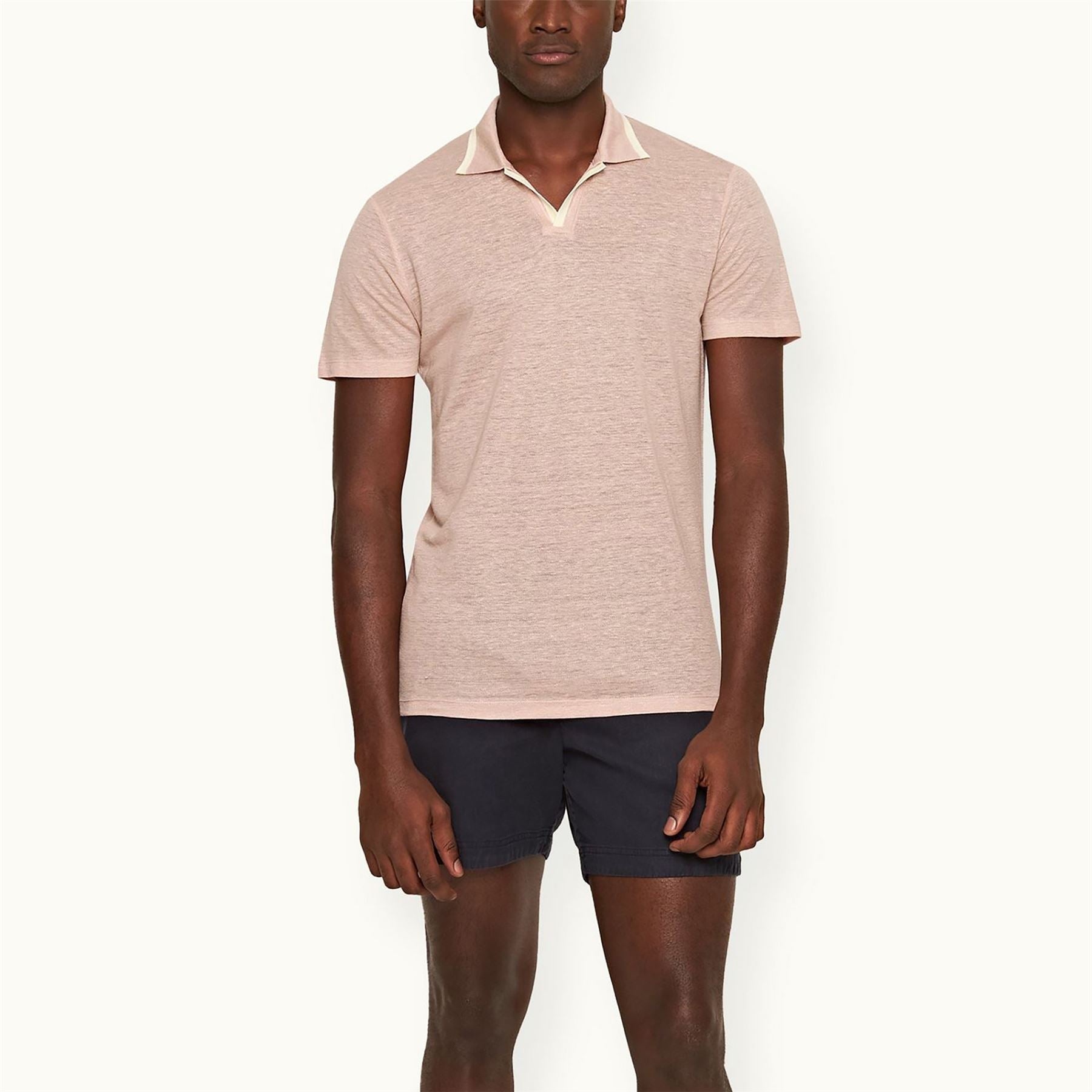 Felix Linen Pique Polo in Seashell Pink for Spring/Summer 2024