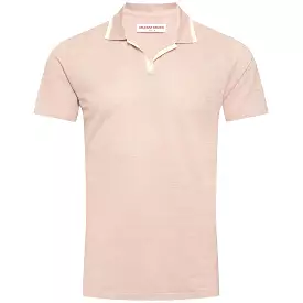 Felix Linen Pique Polo in Seashell Pink for Spring/Summer 2024