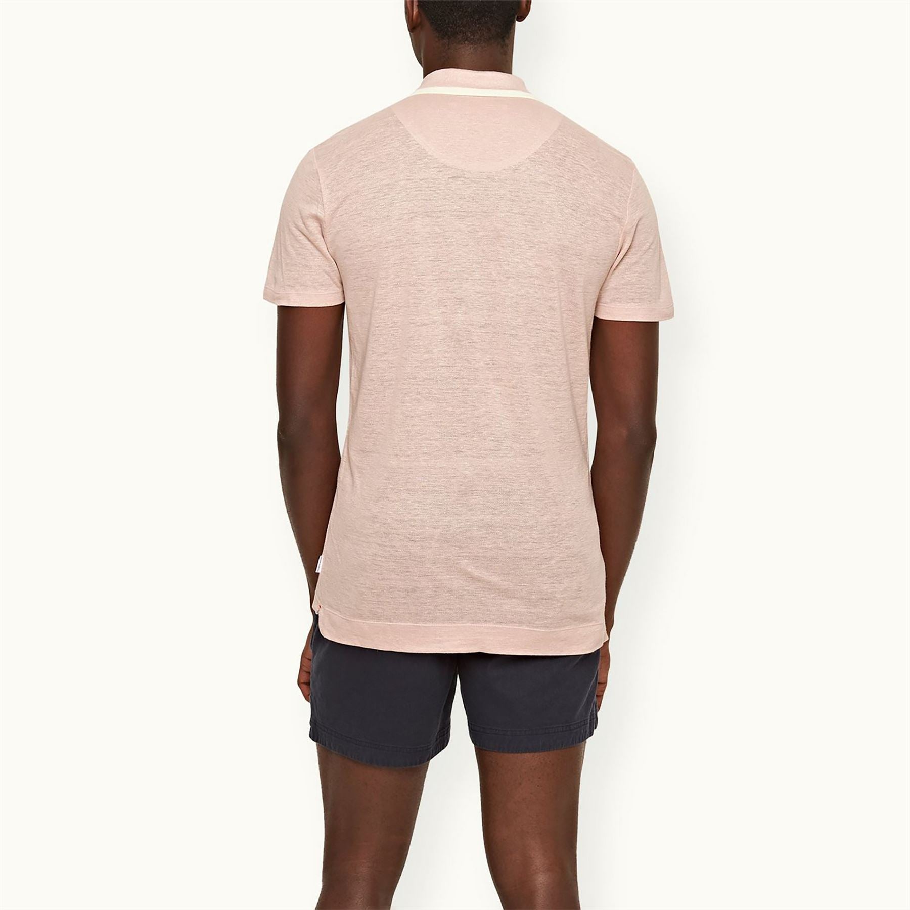 Felix Linen Pique Polo in Seashell Pink for Spring/Summer 2024