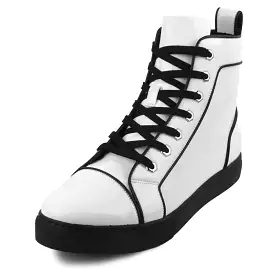 FI-2416 White Patent Leather High Top Sneaker - Buy Now