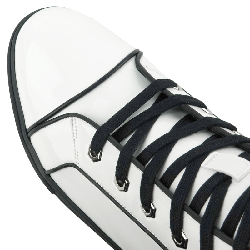 FI-2416 White Patent Leather High Top Sneaker - Buy Now