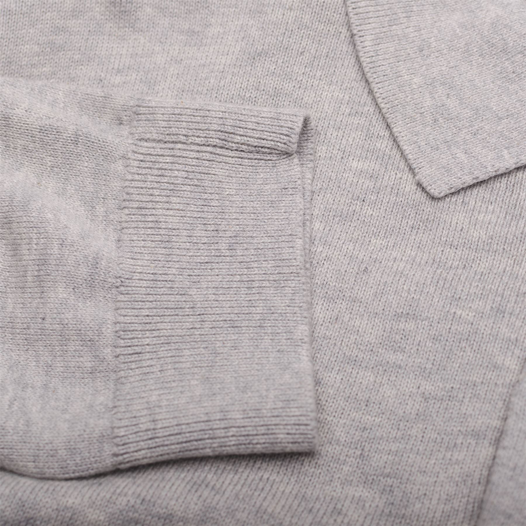 Fine Cut Polo LS Light Grey Melange