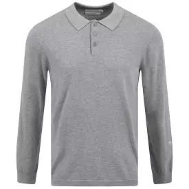 Fine Cut Polo LS Light Grey Melange