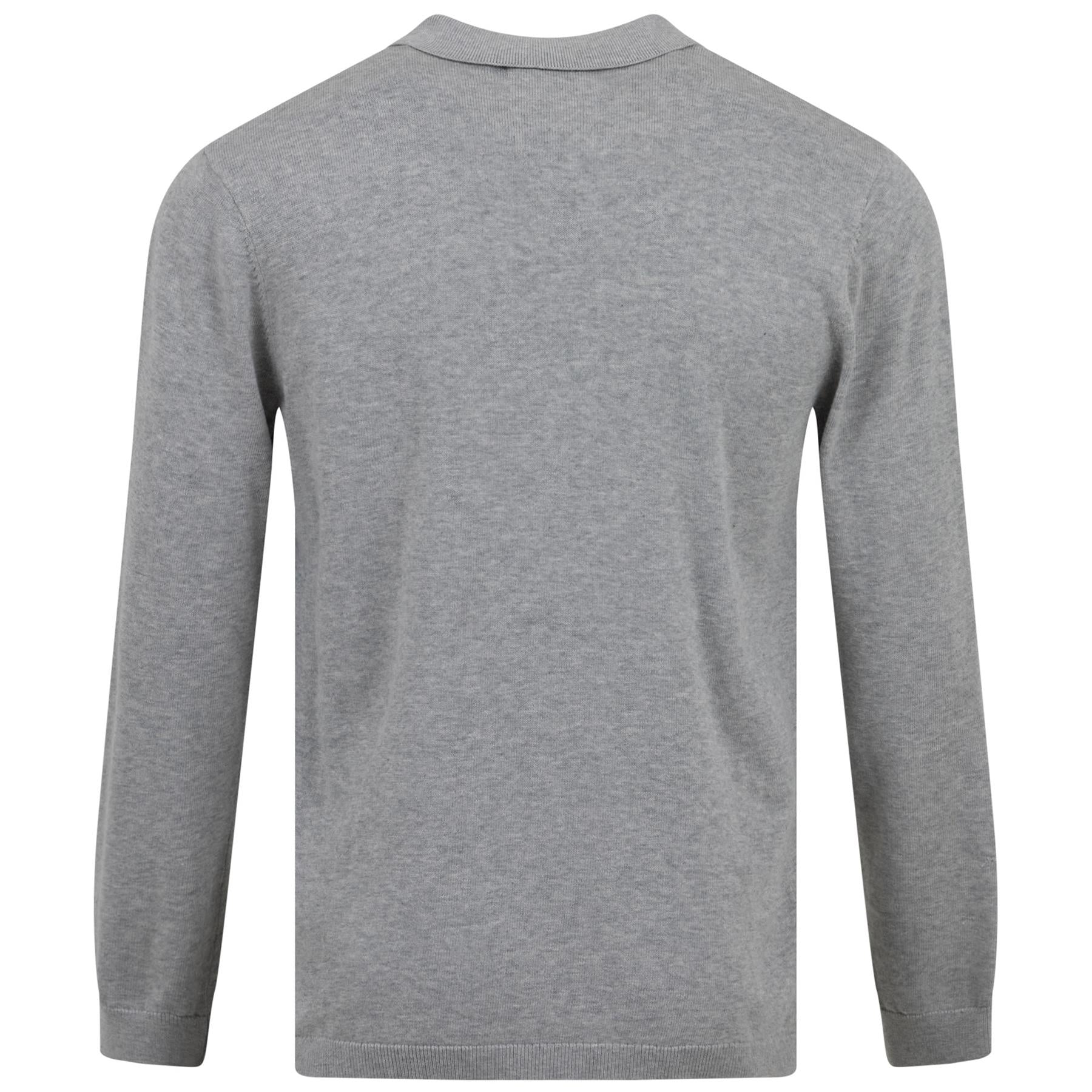 Fine Cut Polo LS Light Grey Melange