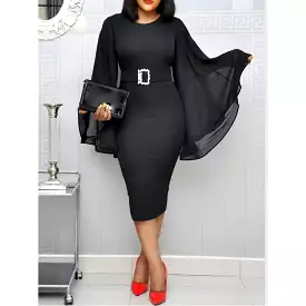 Flare Sleeve Bodycon Dress