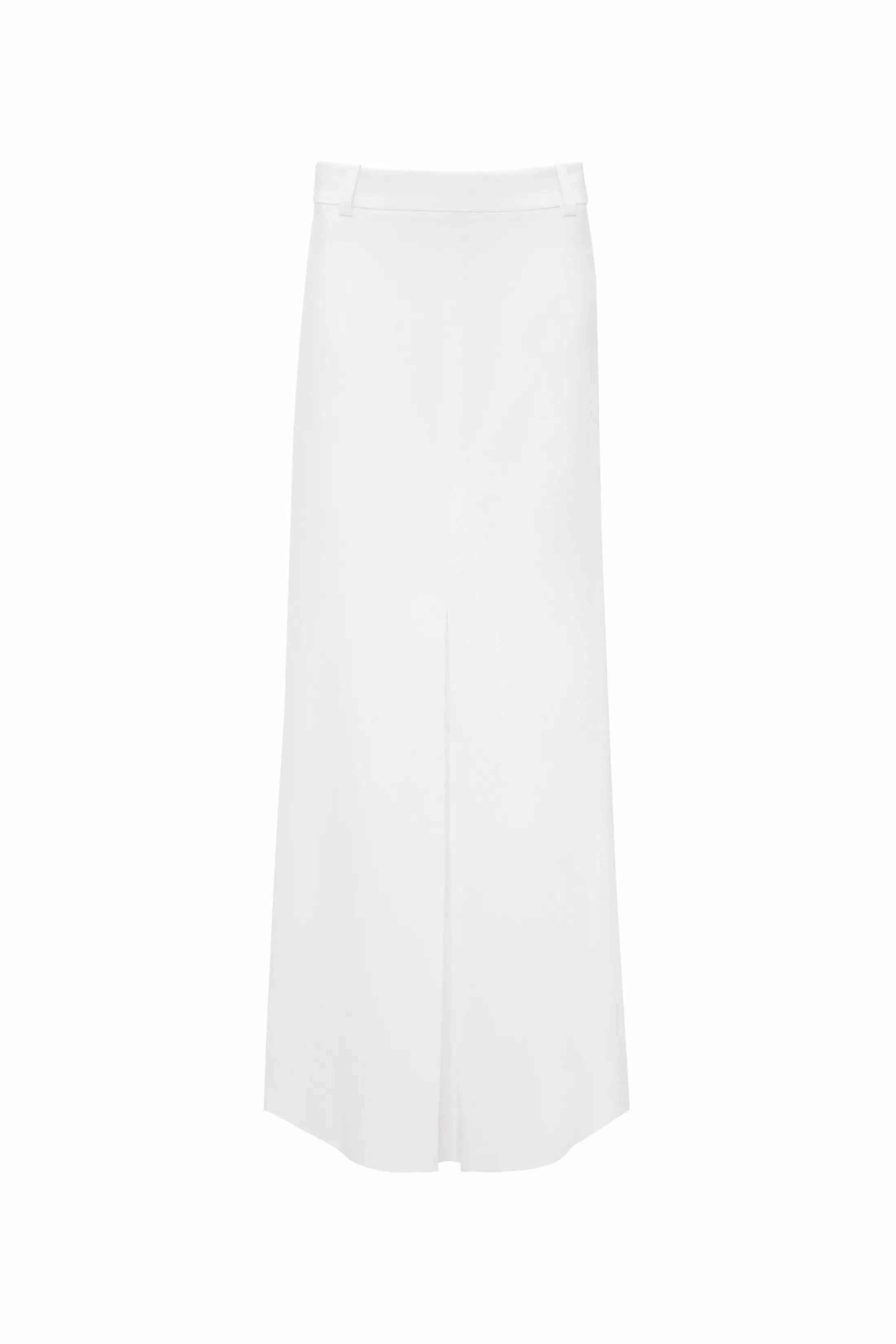 Floor-length pleated skirt in ivory