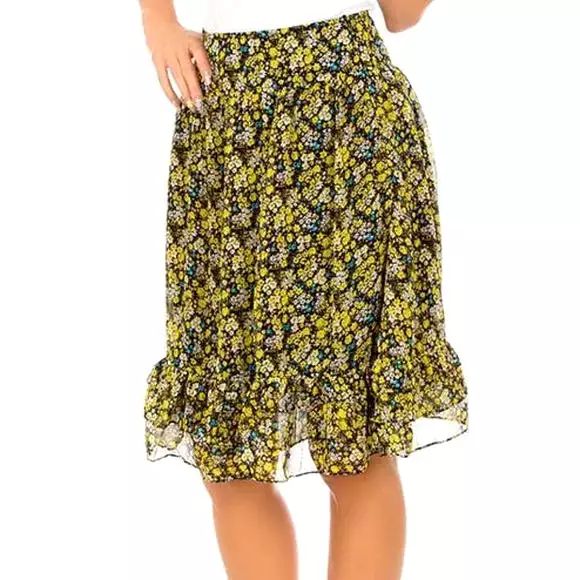 Floral print midi skirt