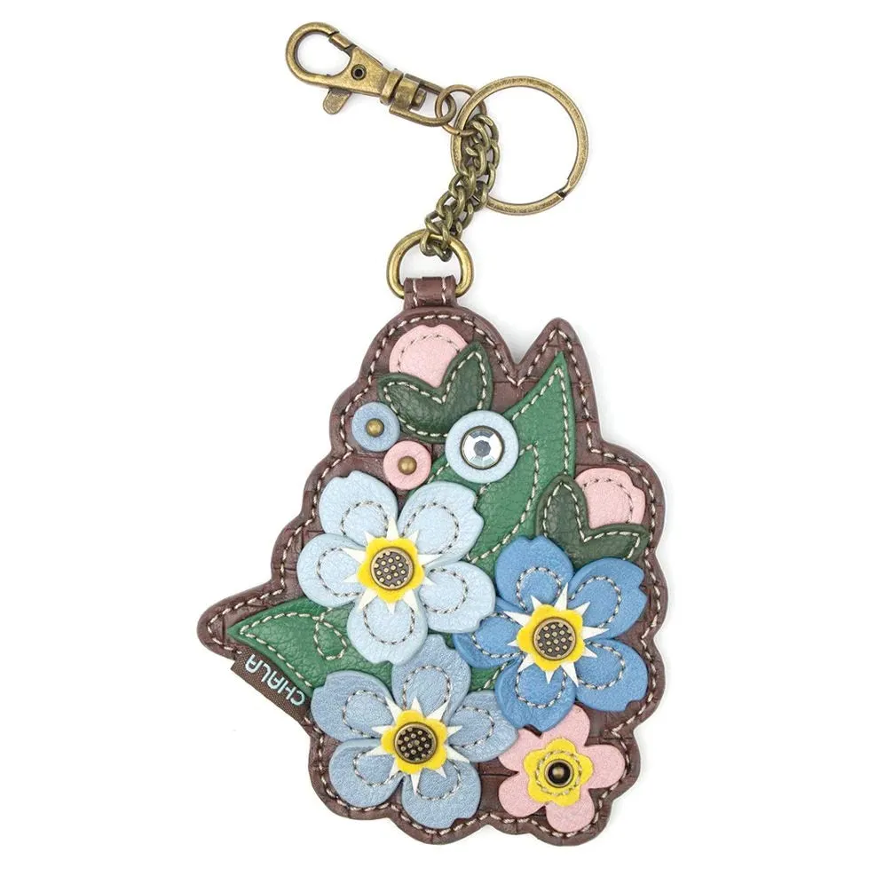 Forget Me Not Coin Purse and Key Chain - Result: Coin Purse and Key Chain with Forget Me Not Design