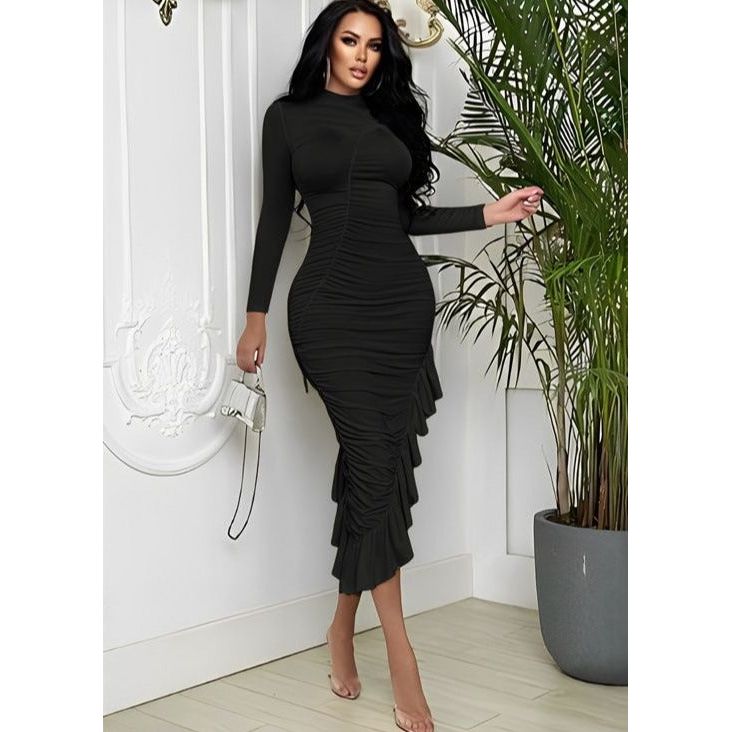 Form-fitting long sleeve dress