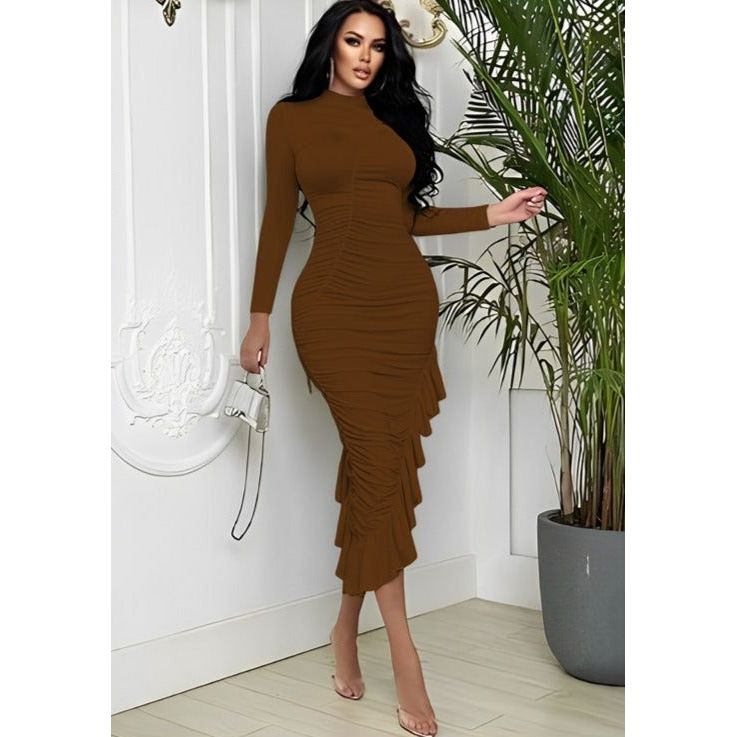 Form-fitting long sleeve dress