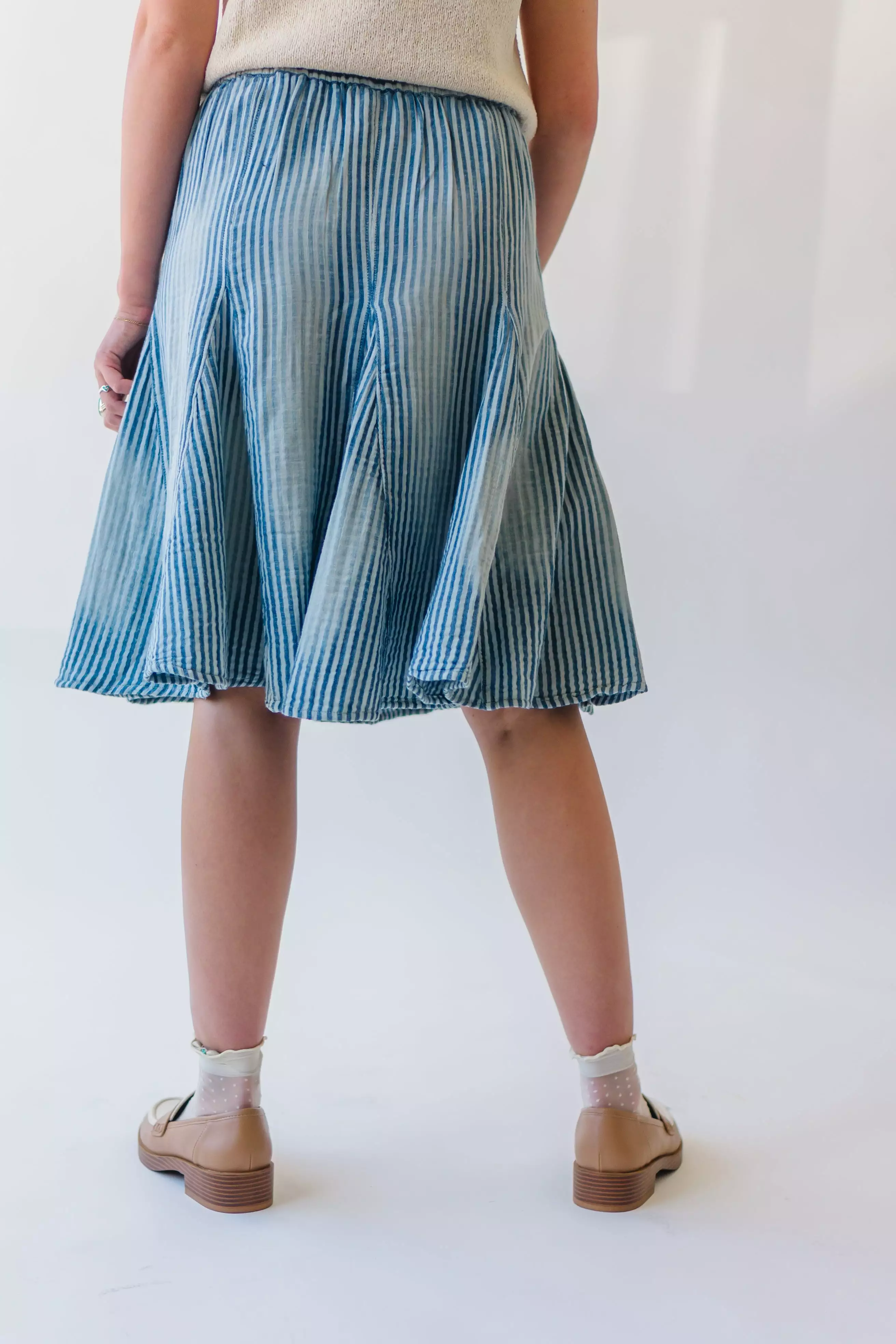 Free People Candace Midi Skirt Summer Stripe