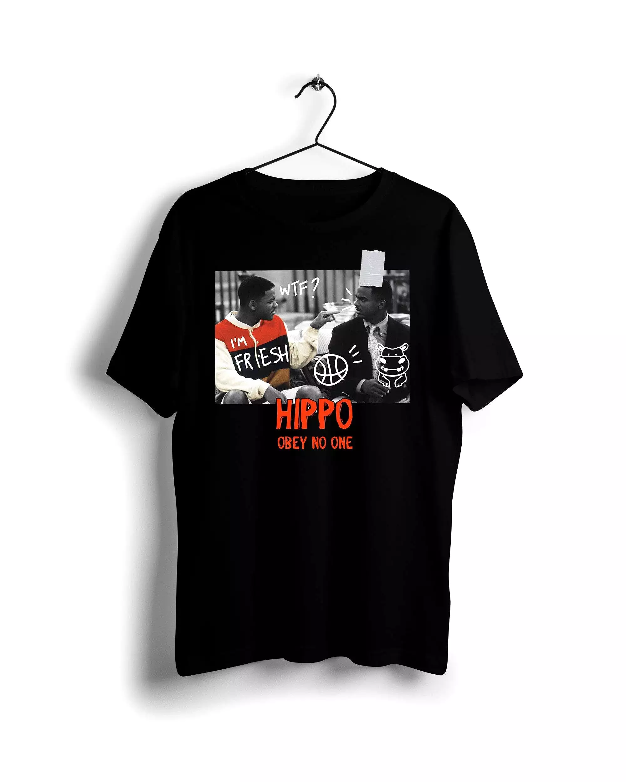 Fresh Prince Hippo Throwback T-shirt Black