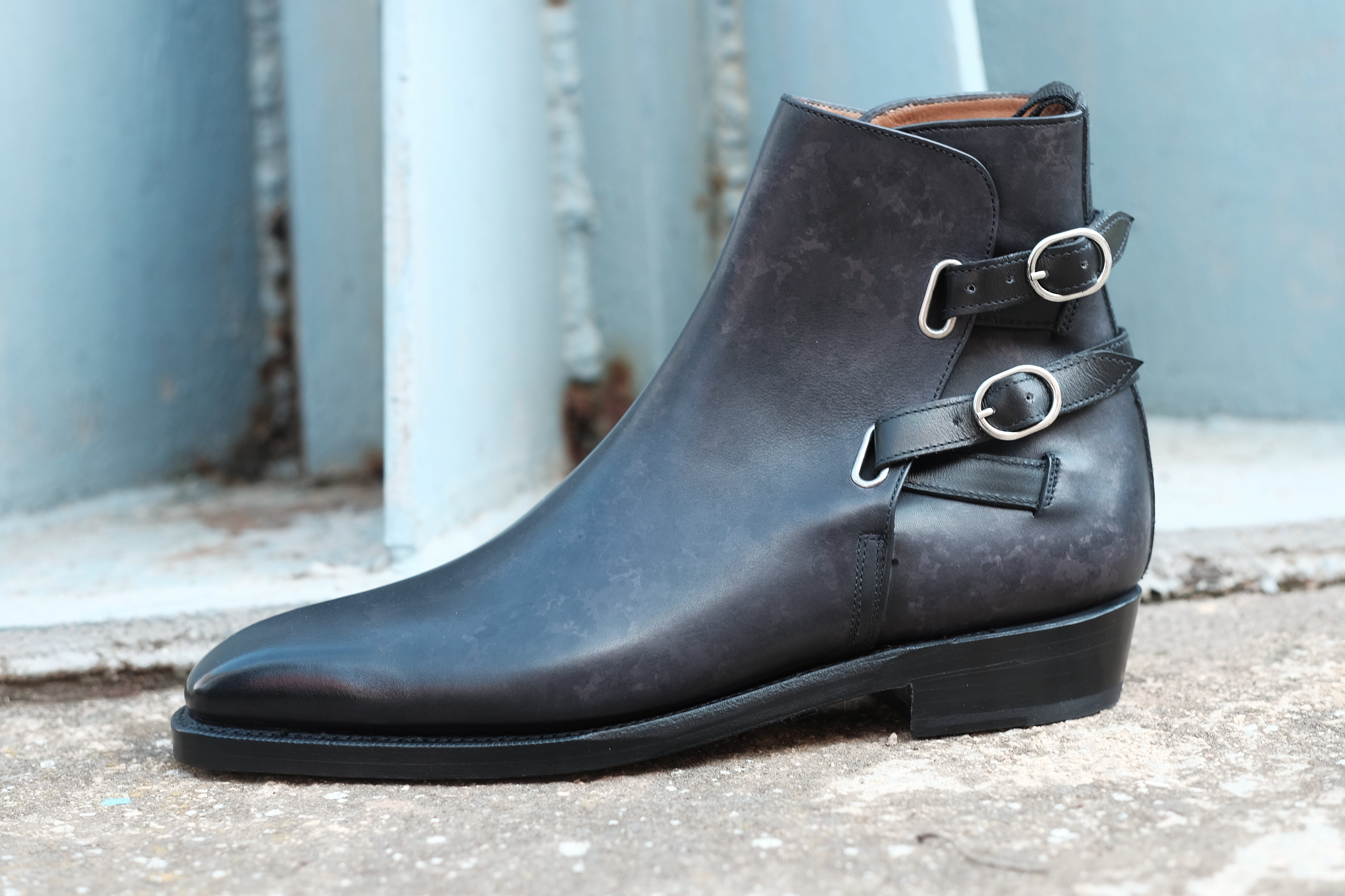 Genesee black marble patina MTO MGF last double leather sole