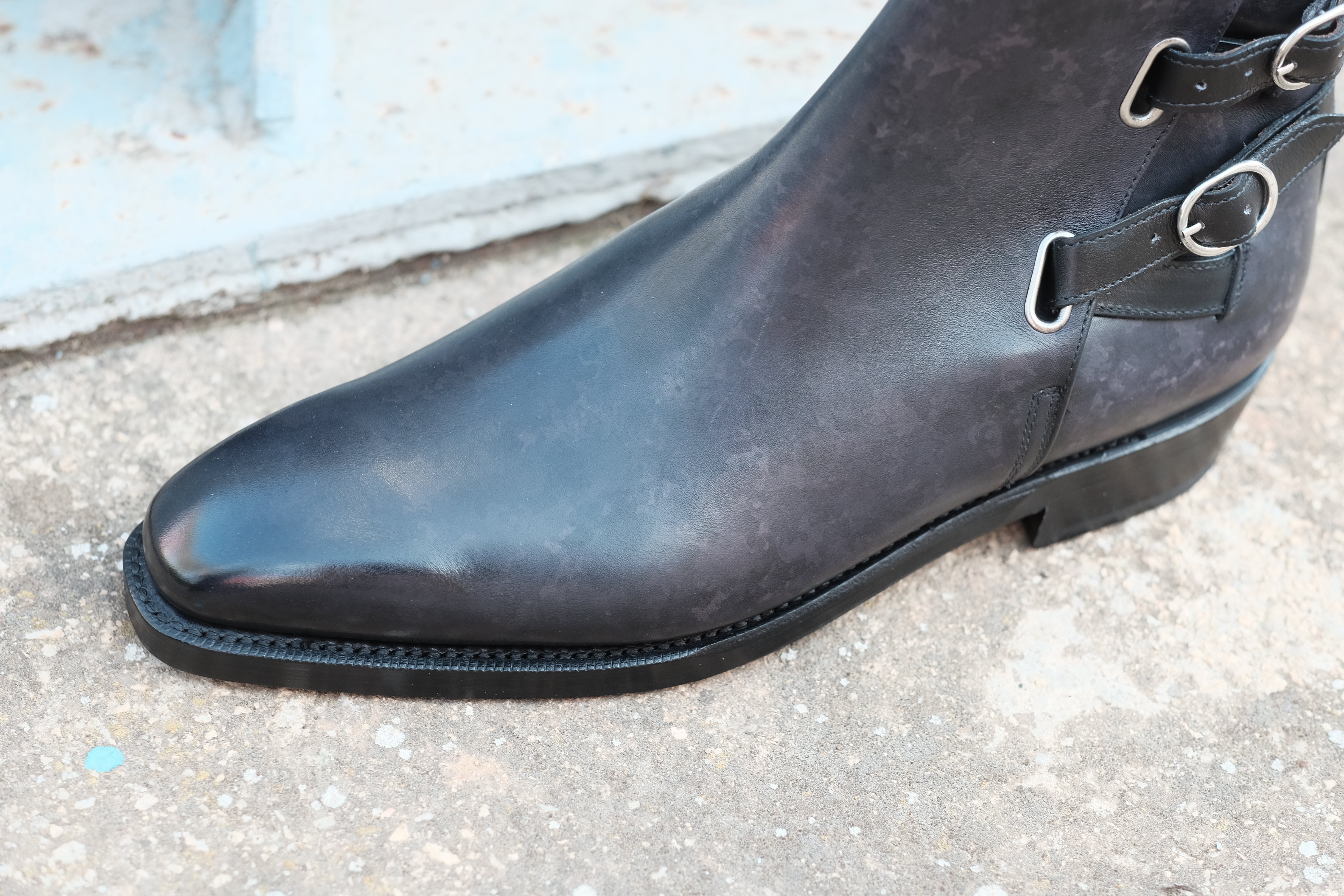 Genesee black marble patina MTO MGF last double leather sole