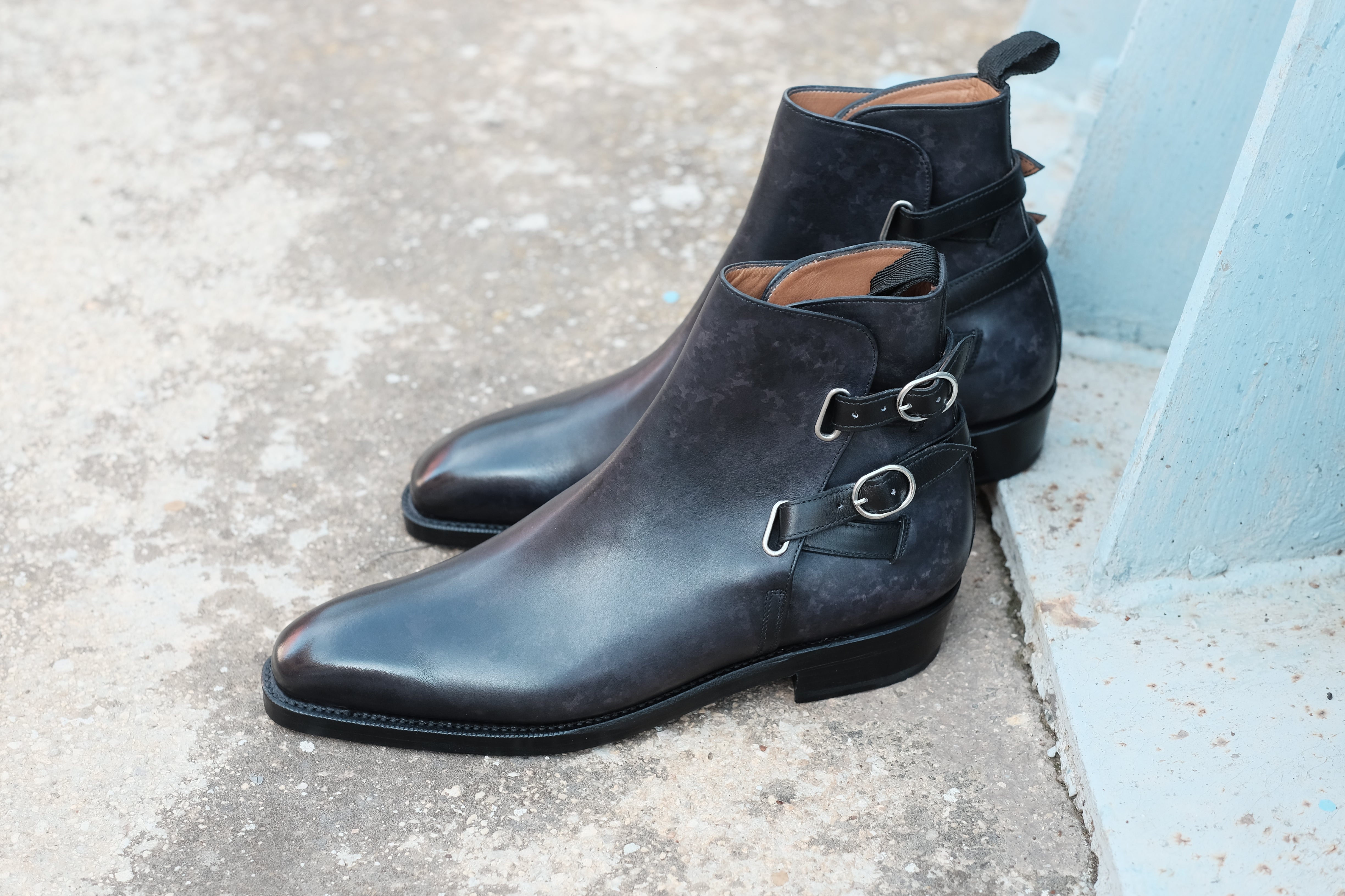 Genesee black marble patina MTO MGF last double leather sole