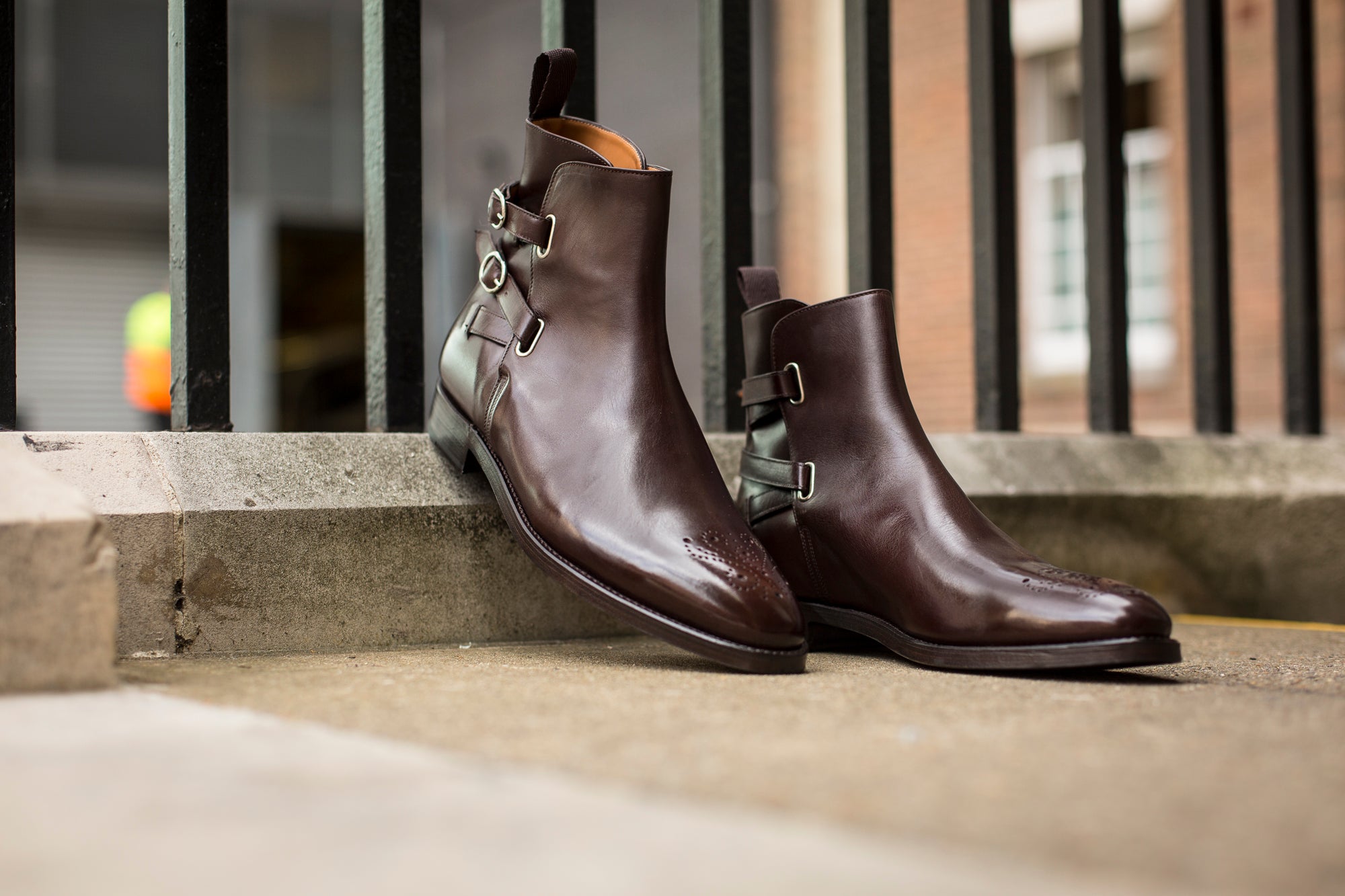 Genesee dark brown calf with medallion, MTO, LPB last, double leather sole.