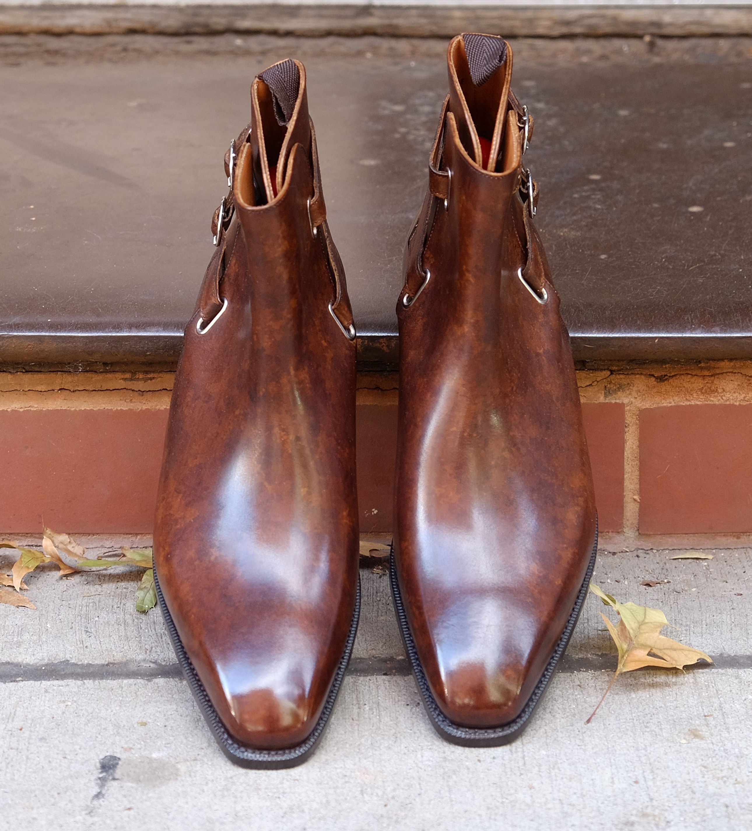 Genesee MTO Copper Marble Patina LPB Last Single Leather Sole - Buy Online