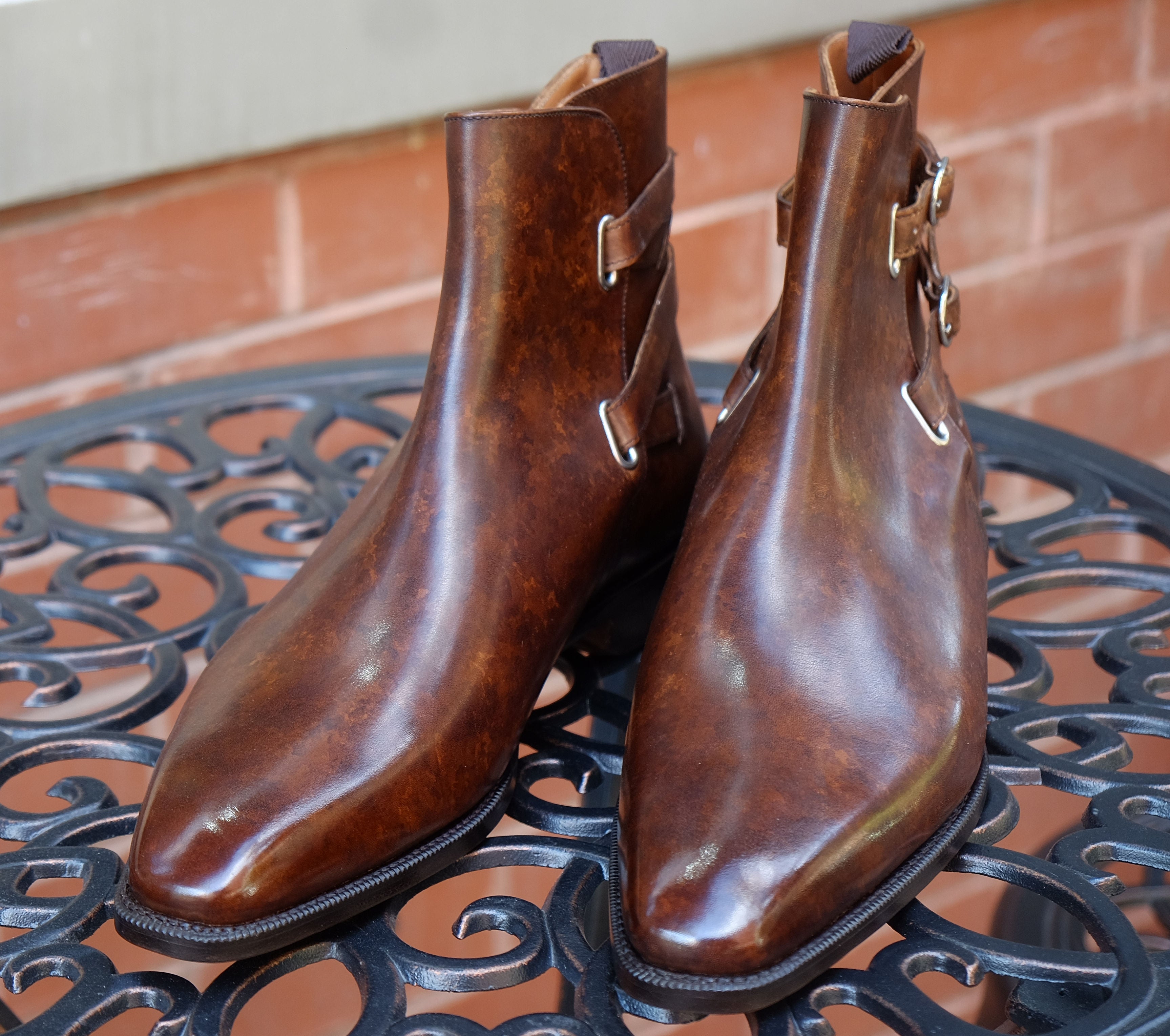 Genesee MTO Copper Marble Patina LPB Last Single Leather Sole - Buy Online